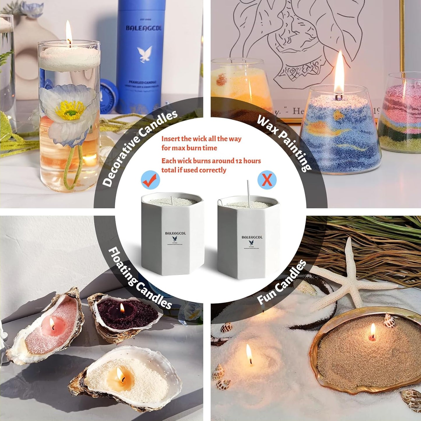 Green Tea Scented Light Green Pearled Candle 18oz Luxury Sand Candle Granulated Wax 30 Cotton Wicks Wax for Candle Making Decorative Candles Smooth and Clean Burning Lasts up to 120 Hours