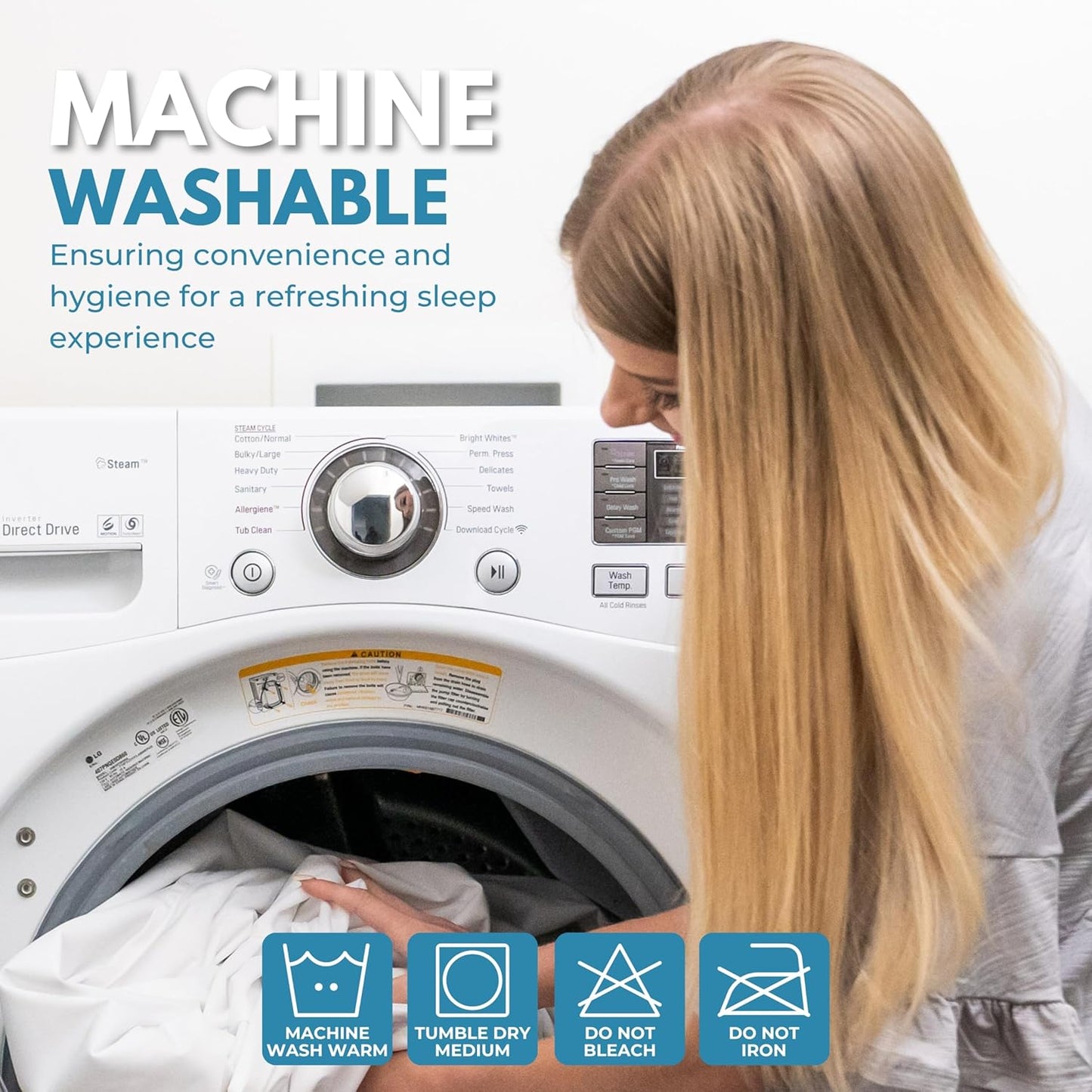 King Size 78x80” Premium Waterproof Zippered Mattress Encasement, 100% Cotton, Hypoallergenic, Six Sided Mattress Cover, Invisible Zippered, Soft Breathable up to 15" Deep - Rest Line