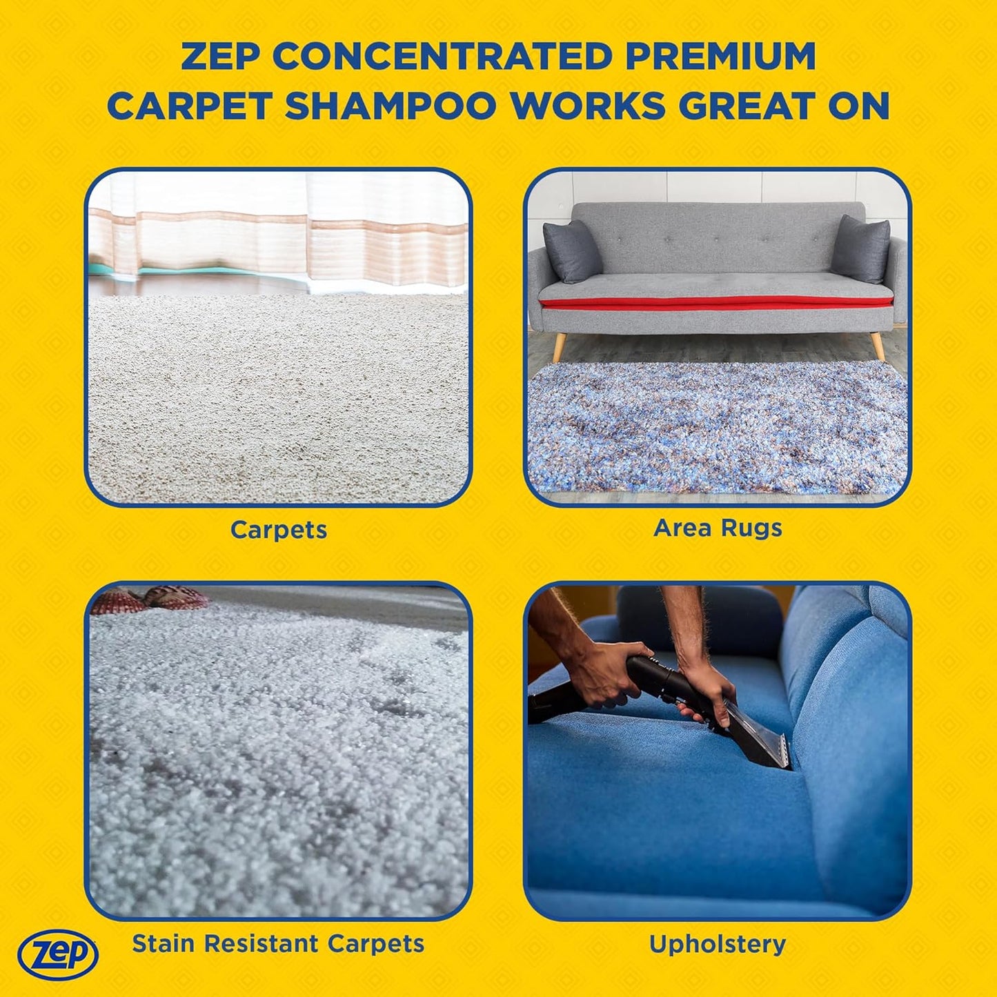 Zep Premium Carpet Shampoo - 1 Gal (Case of 4) - ZUPXC128 - Deep Cleaning and Stain Removal, For Carpet Machines