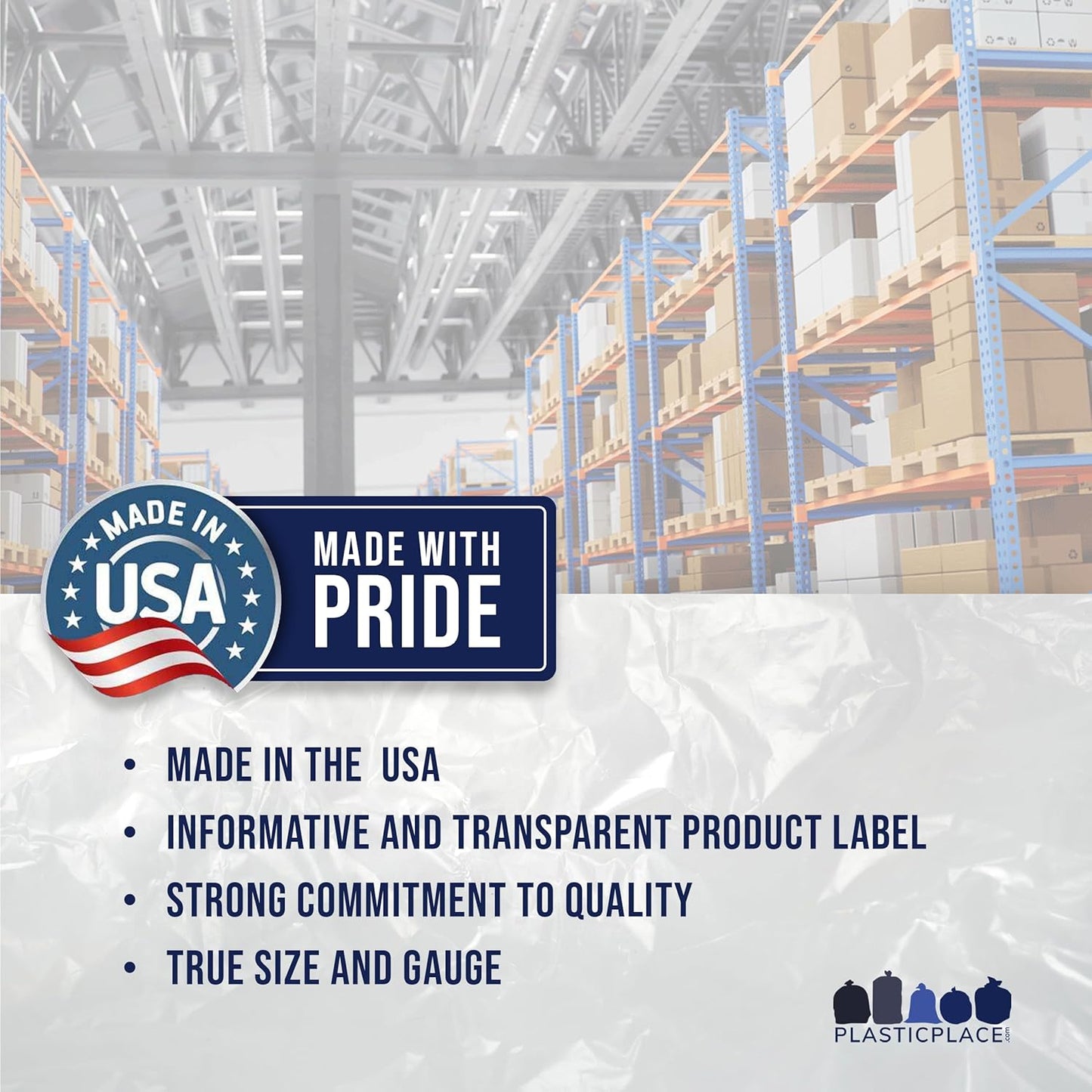 Plasticplace 12-16 Gallon Trash Bags, 1.0 Mil, Black Tall Garbage Can Liners, 24" x 31" (250 Case)