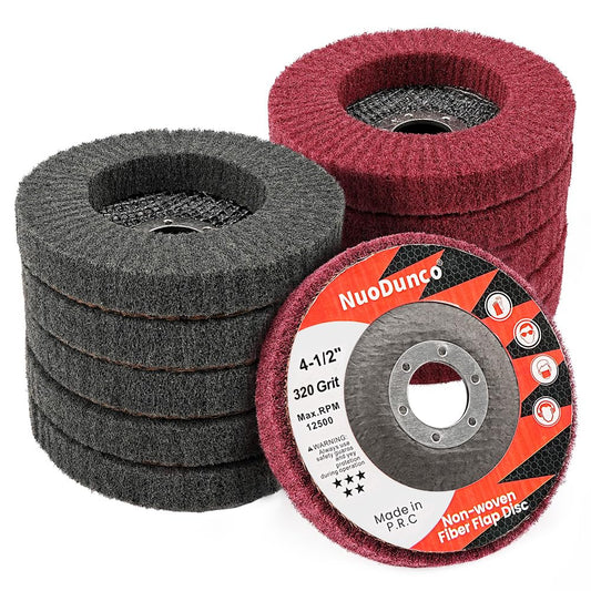 10Pcs 320 & 600 Grit Scour Flap Disc 4 1/2 Inch Angle Grinder Attachment for Metal & Wood Scouring Pad Polishing Sanding Disc Paint Rust Remover Wheel