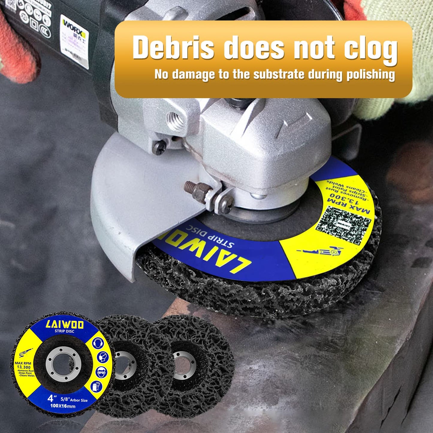 10 Pack Strip Disc Wheel for Angle Grinders Stripping Wheel, Paint Stripping Disc, Poly Abrasive Wheel for Metal Rust Welds, Oxidation, Paint Remover (4'' x 5/8'')