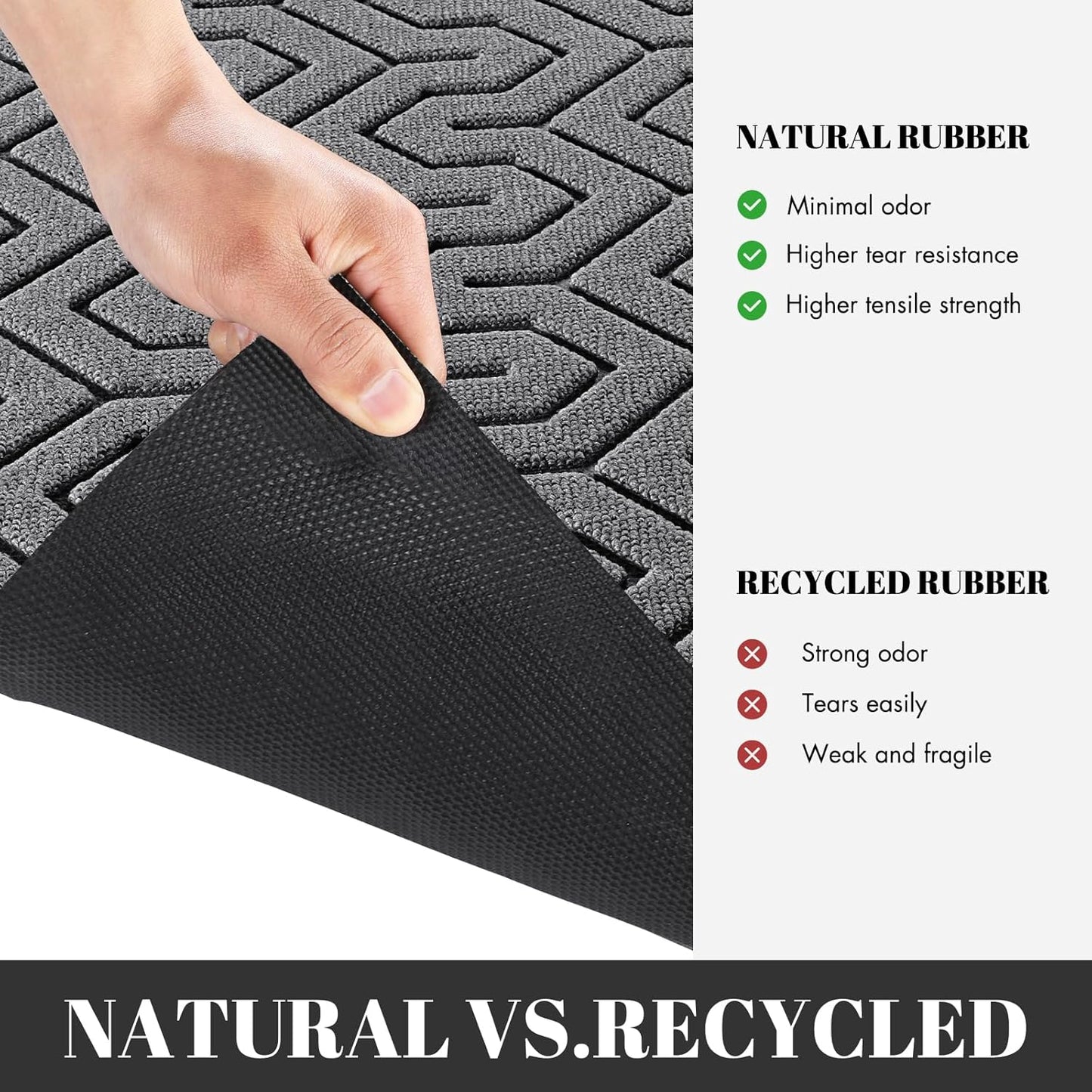 Yimobra 72x24 Indoor Outdoor Runner Rug, Heavy-Duty Waterproof Entrance Mat for High Traffic Areas, Commercial Grade Welcome Door Mat, Easy Clean, Grey