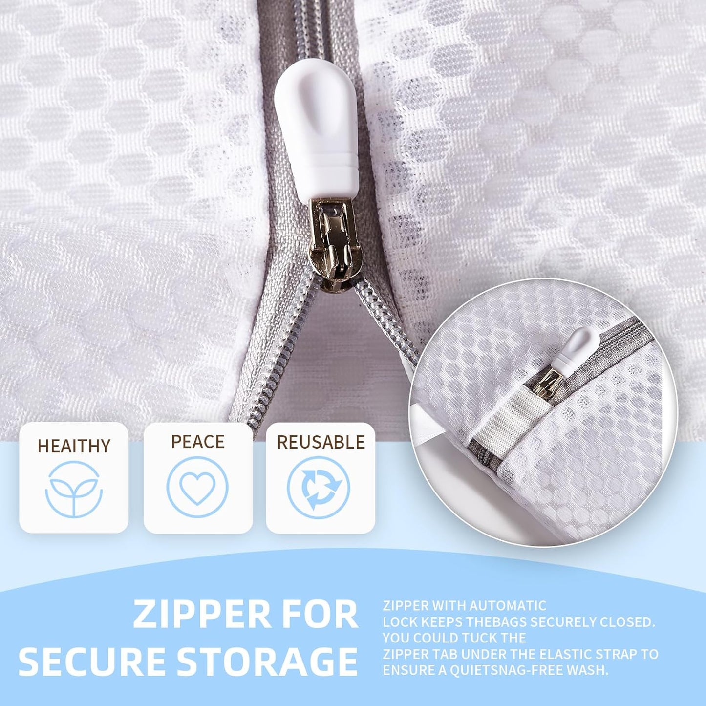 Mesh Laundry Bags, Mesh Wash Bags Durable Mesh Structure with Strong Zipper Suitable for Underwear, Delicate Clothes, Pants, Shoes, Socks Washing (Honey mesh, M+L+X-L(16*20in+20*24in+24*24in))