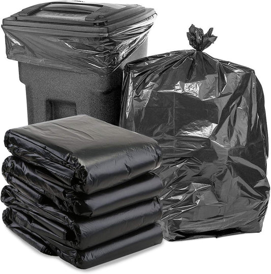 65 Gallon Trash Bags,25 Pieces large Black Heavy Duty Trash Can Liners,Large Size Trash bags Garbage Bags for Indoor and Outdoor