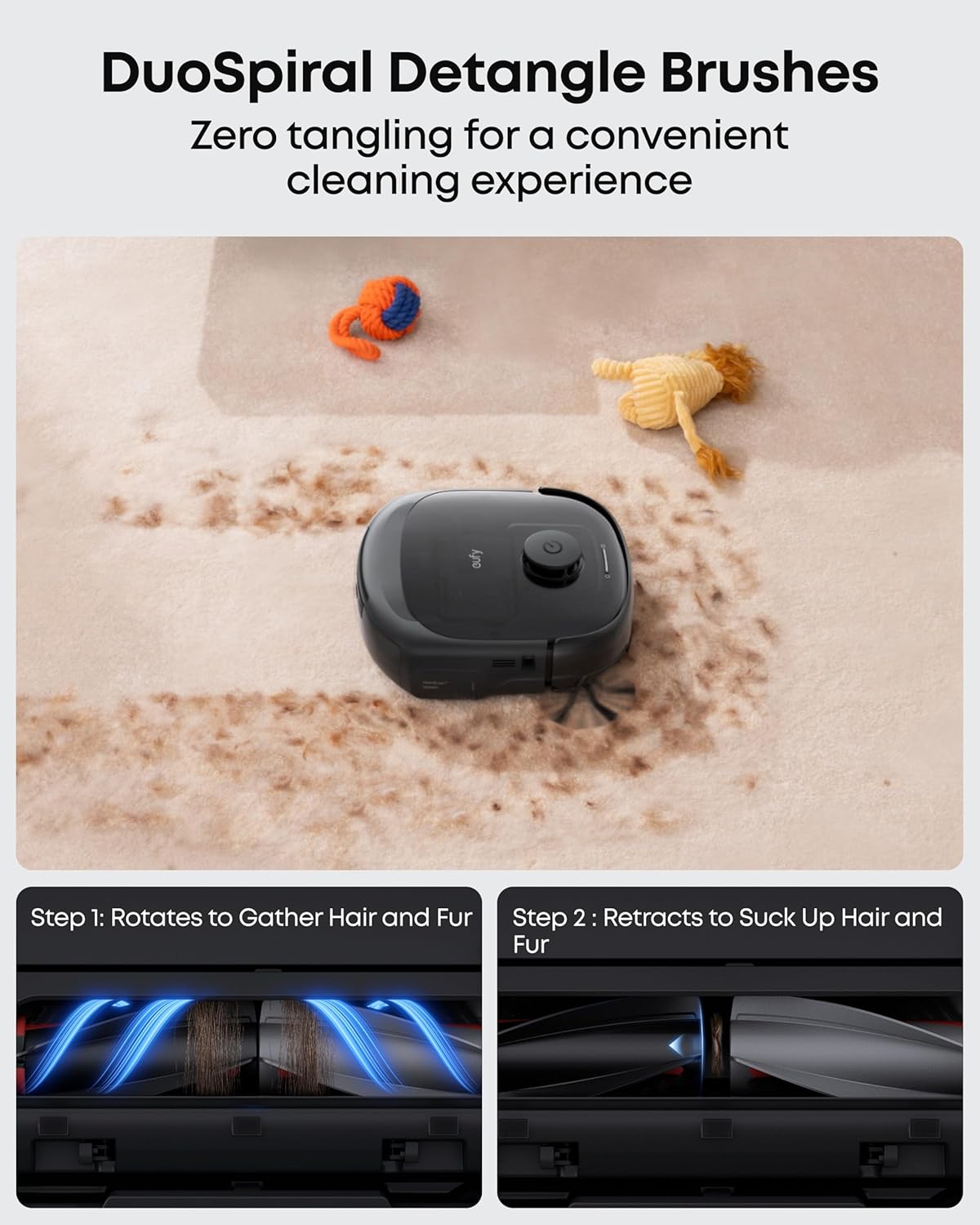 eufy Robot Vacuum E25, HydroJet System with Roller Mop, 20,000 Pa Turbo Suction, All-in-One Robot Vacuum and Mop Combo, Edge-to-Corner Cleaning, Zero-Tangle Design, AI Obstacle Avoidance (Upgraded)