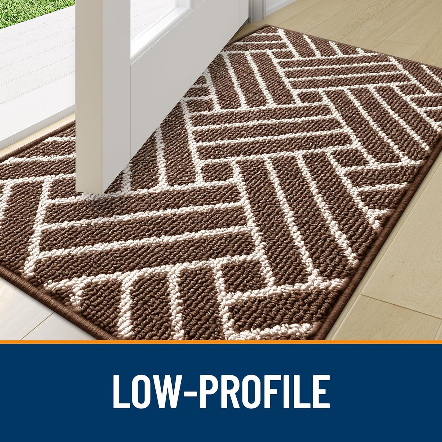 OLANLY Large Indoor Door Mat, 59x35 Inch, Dirt Resistant and Absorbent, Non-Slip Rubber Backing Floor Mats, Easy Clean Low-Profile Doormat for Entryway, Front Door, and Inside Entrance, Coffee