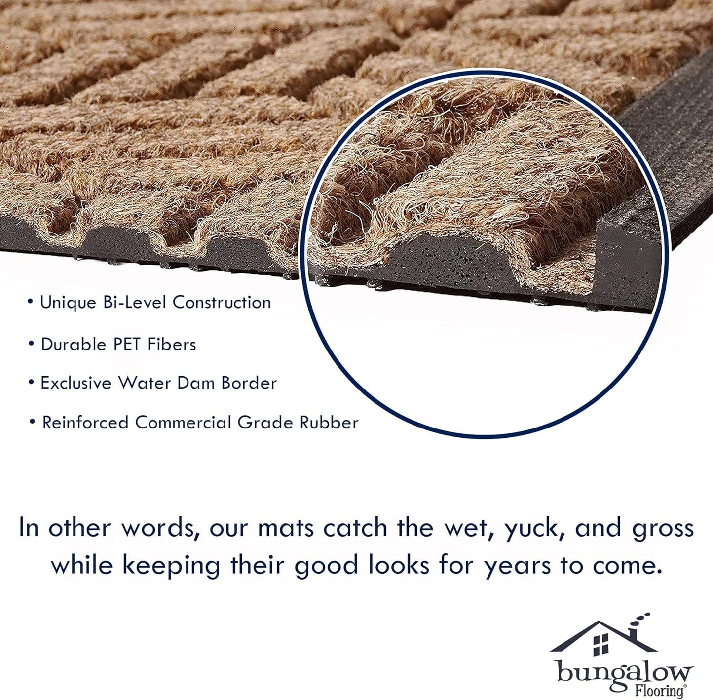 WaterHog Heavy Duty Doorway Mat, 4' x 6', Made in USA, Durable & Skid-Resistant Entryway Mat, Water-Trapping, Indoor/Outdoor Decorative Floor Covering, Cordova Collection, Dark Brown