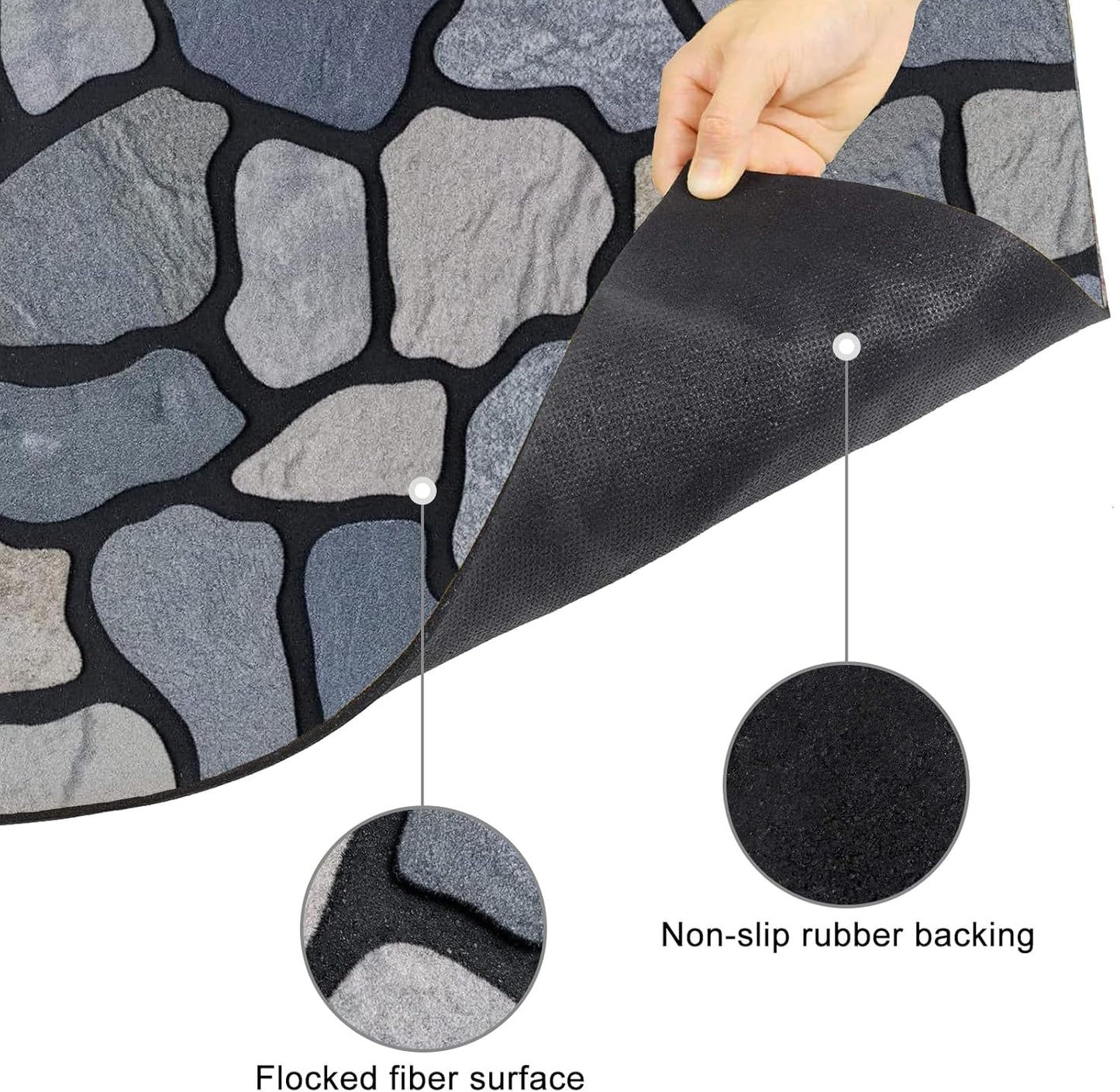 CHICHIC Welcome Door Mat 18X 30 Inch Front Doormat Outdoors for Home Entrance Outdoors Mat for Outside Entry Way Doormat Entry Rugs, Heavy Duty Non Slip Rubber Back Low Profile, Stone