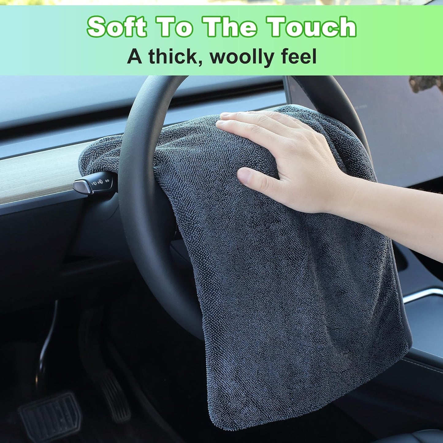 JOYMOOP Microfiber Towels for Cars, 3 Pack 35.4" x 23.6" Car Drying Towel, Dark Gray Reusable Car Towel, Quick Drying Car Microfiber Cleaning Cloth for RVs, SUVs, Trucks