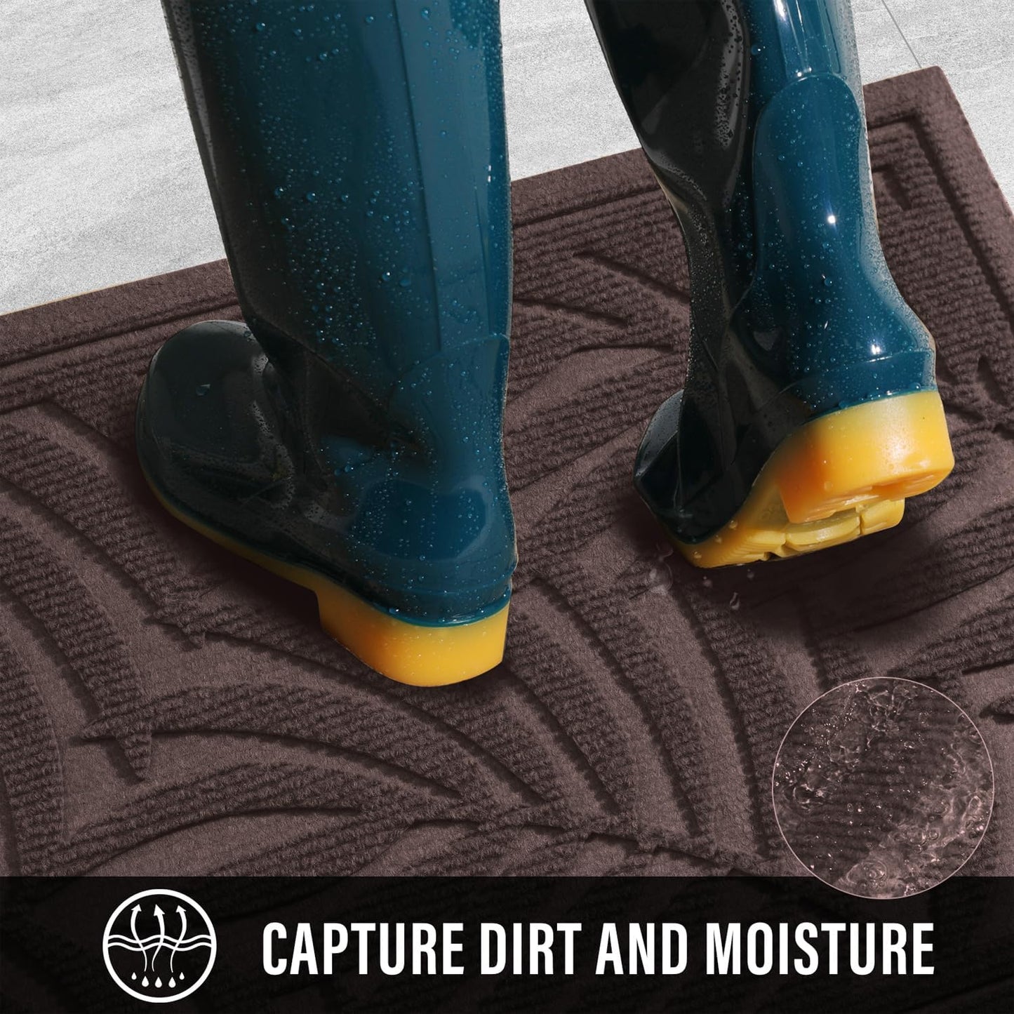 Front Door Mat, Absorbent Resist Dirt Welcome Door Mat Indoor Outdoor, Waterproof Doormat, Sturdy Non Slip Backing, Fade Resistant, Low Profile Entry Mat for Entryway, 36×24, Coffee