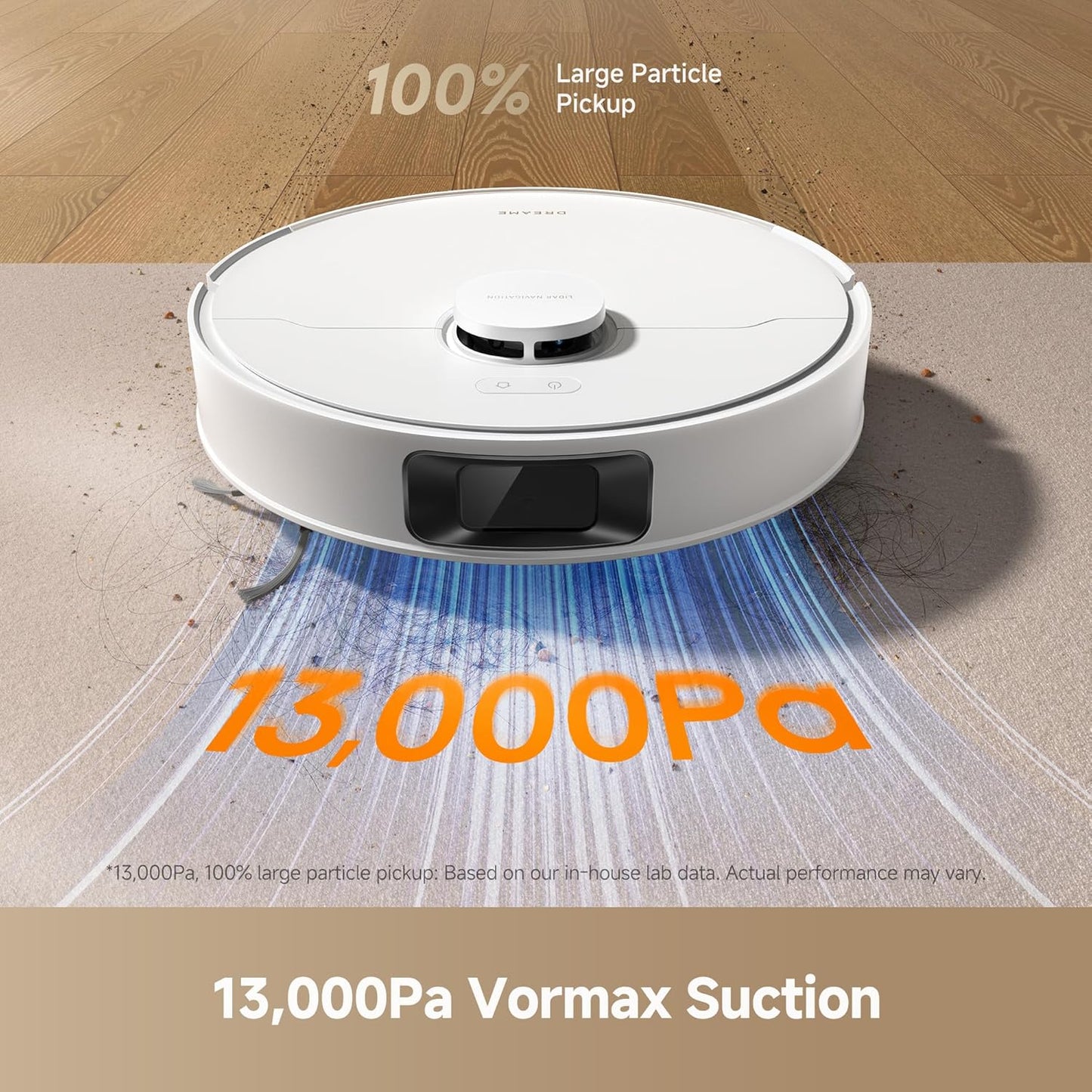 dreame D20 Plus Robot Vacuum and Mop, 13,000Pa Suction, Self-Emptying with 5L Dust Bag, DuoBrush for Pet Hair, LDS Mapping, App & Voice Control, 5200mAh Battery, Ideal for Hard Floors & Carpets