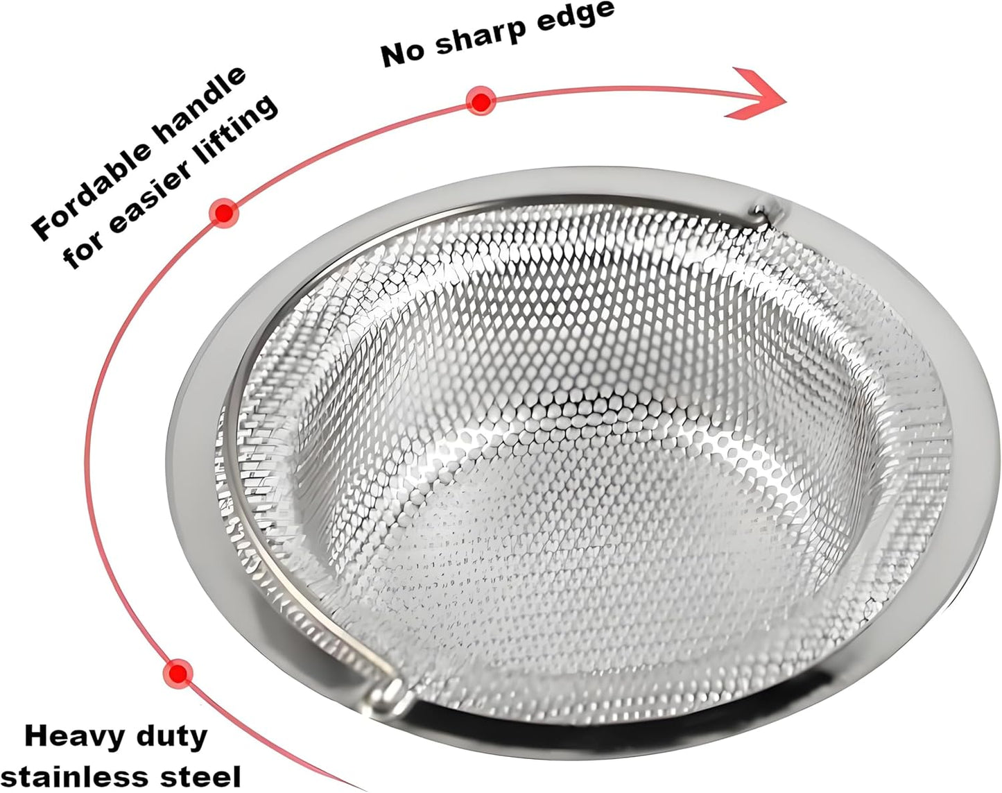 2 Pack Stainless Steel Sink Strainer Basket, Fine Mesh Drain Protector for Kitchen, Anti-Clog Rustproof Design, Dishwasher Safe Heavy Duty