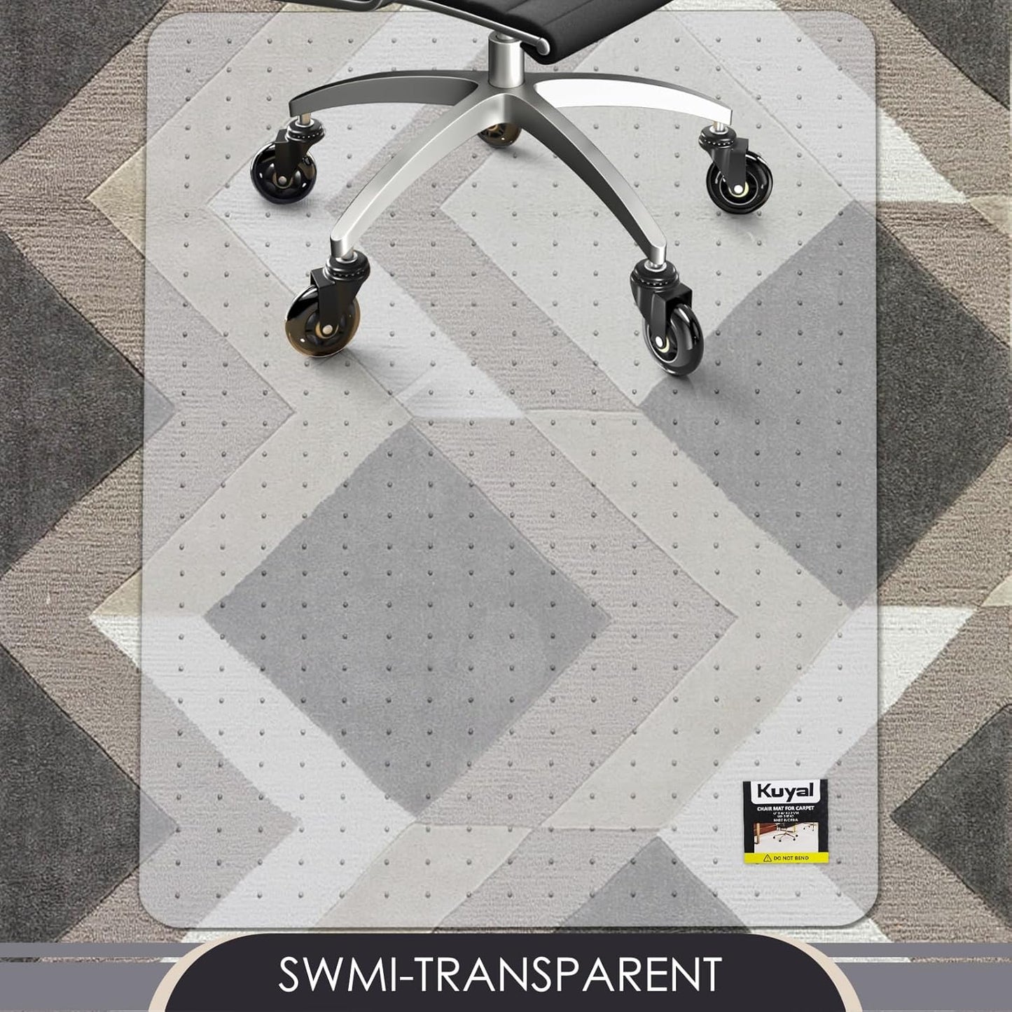 Kuyal Office Chair Mat for Carpet, 48x60 Clear Heavy Duty Computer Chair Mat, Under Desk Protector Carpeted Floors Mat, Easy Chair Movement,Ship Flat