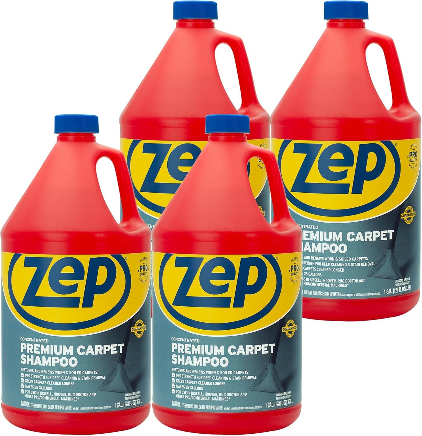 Zep Premium Carpet Shampoo - 1 Gal (Case of 4) - ZUPXC128 - Deep Cleaning and Stain Removal, For Carpet Machines