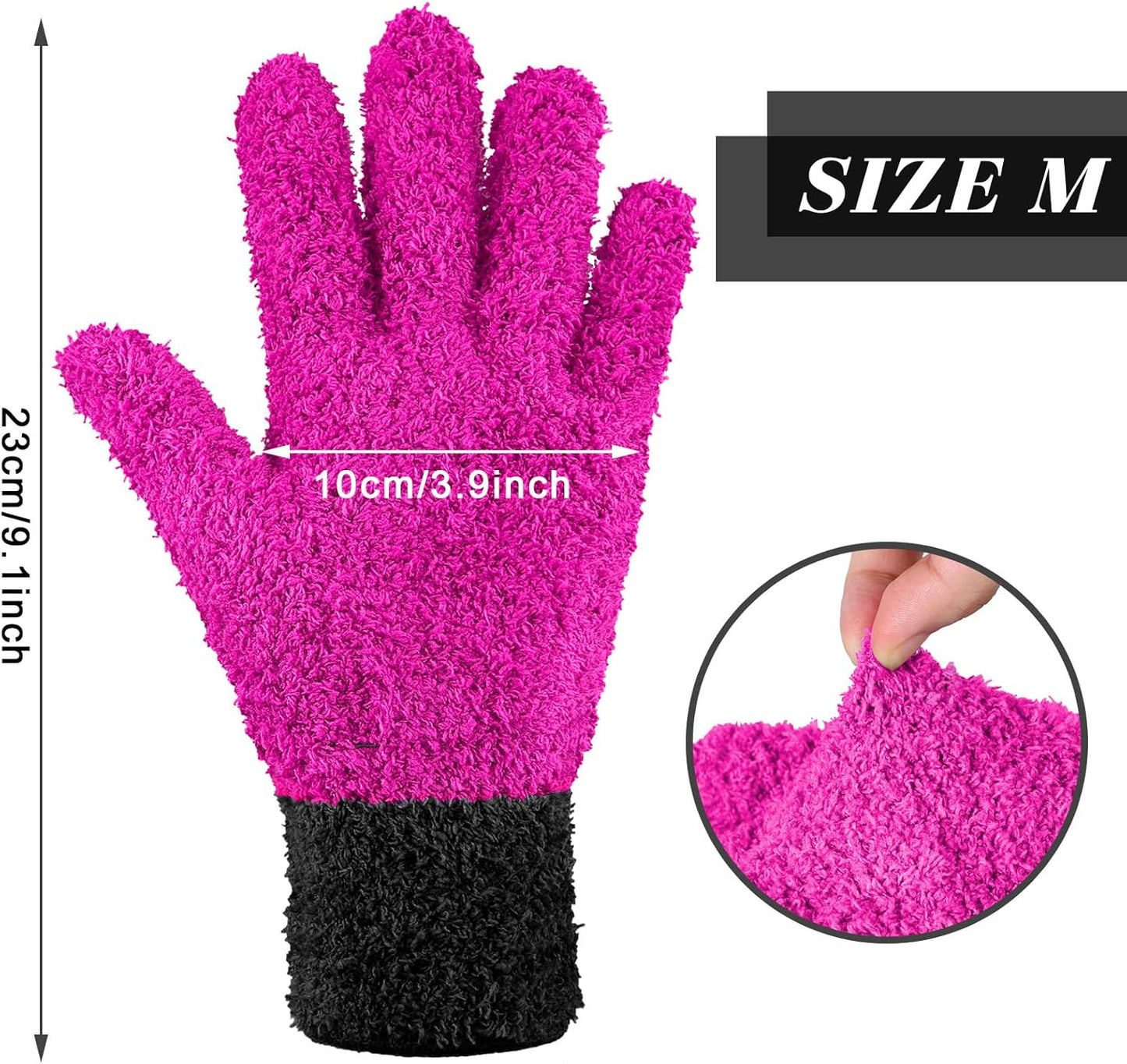 Bencailor 3 Pairs Microfiber Plant Dusting Gloves Leaf Cleaning Gloves for Indoor Plants, Blinds, Furniture, House