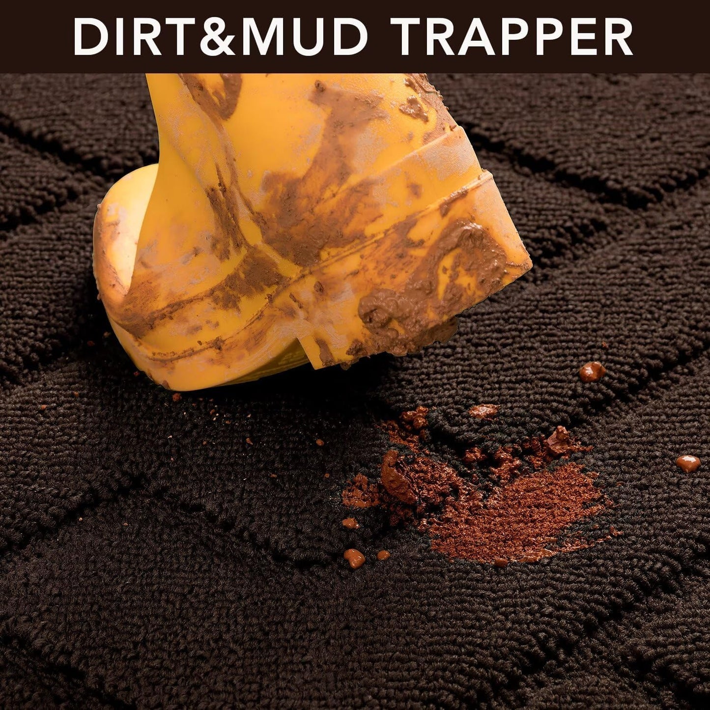 hicorfe Indoor Doormat, Welcome Door mat, Non Slip Door Mats 20"x31.5" Absorbent Resist Dirt Entrance Inside Floor Mats for Entryway Washable Low-Profile(Coffee)