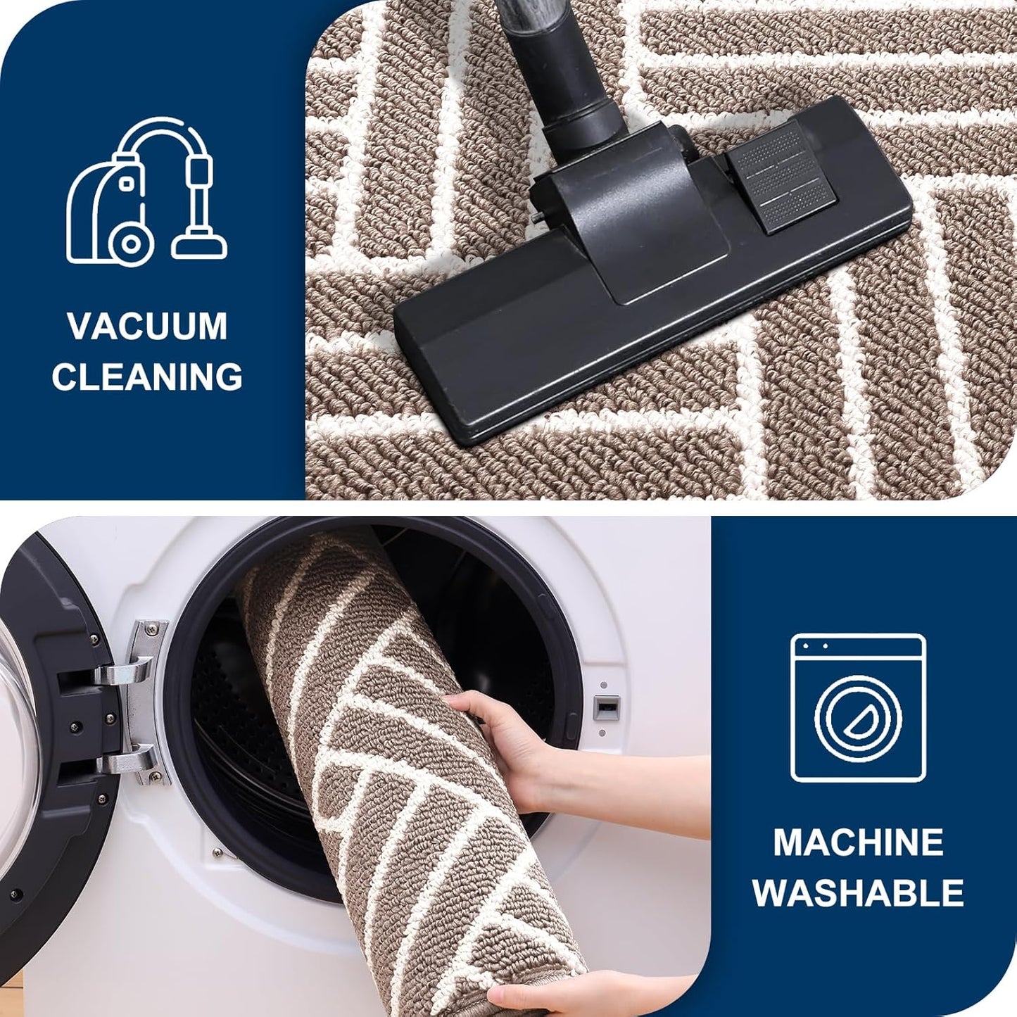 OLANLY Indoor Door Mat, 40x32 Inch, Dirt Resistant and Absorbent, Non-Slip Rubber Backing Floor Mats, Easy Clean Low-Profile Doormat for Entryway, Front Door, and Inside Entrance, Brown