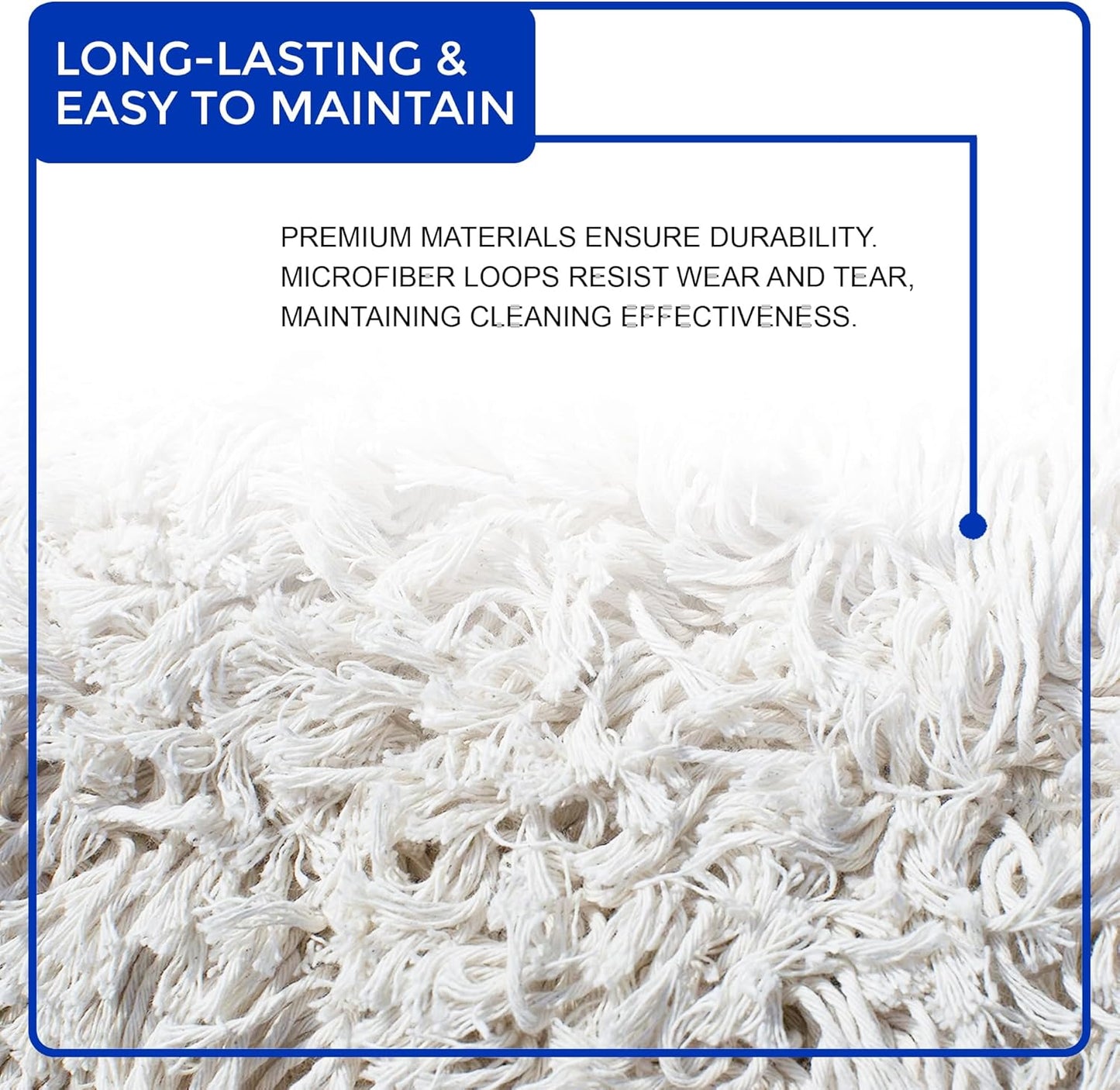 Nine Forty 48" Premium Cotton Dust Mop Kit - Heavy Duty Mop Head with Handle for Industrial, Commercial, and Residential Cleaning - Dry Floor Duster for Hardwood Surfaces - White