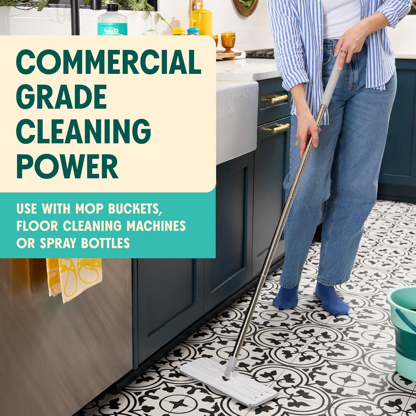 Aunt Fannie's Ultra Concentrated Floor Cleaner Vinegar Wash, Multi-Surface Solution For Mopping, Makes 16 Gallons, Bright Lemon Scent, 32 oz. (Pack of 6)