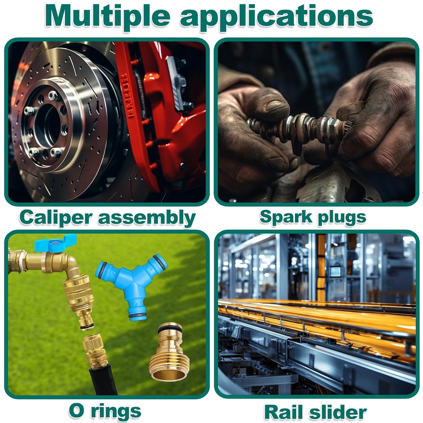 KEZE Silicone Grease Tube PTFE Synthetic Lubricant Sliding Door Grease Automotive Lubrication RV Toilet Seal Lubricant for Plumbing Faucet O Rings Plastic Parts Rubber Seal 1 oz 4-Tube