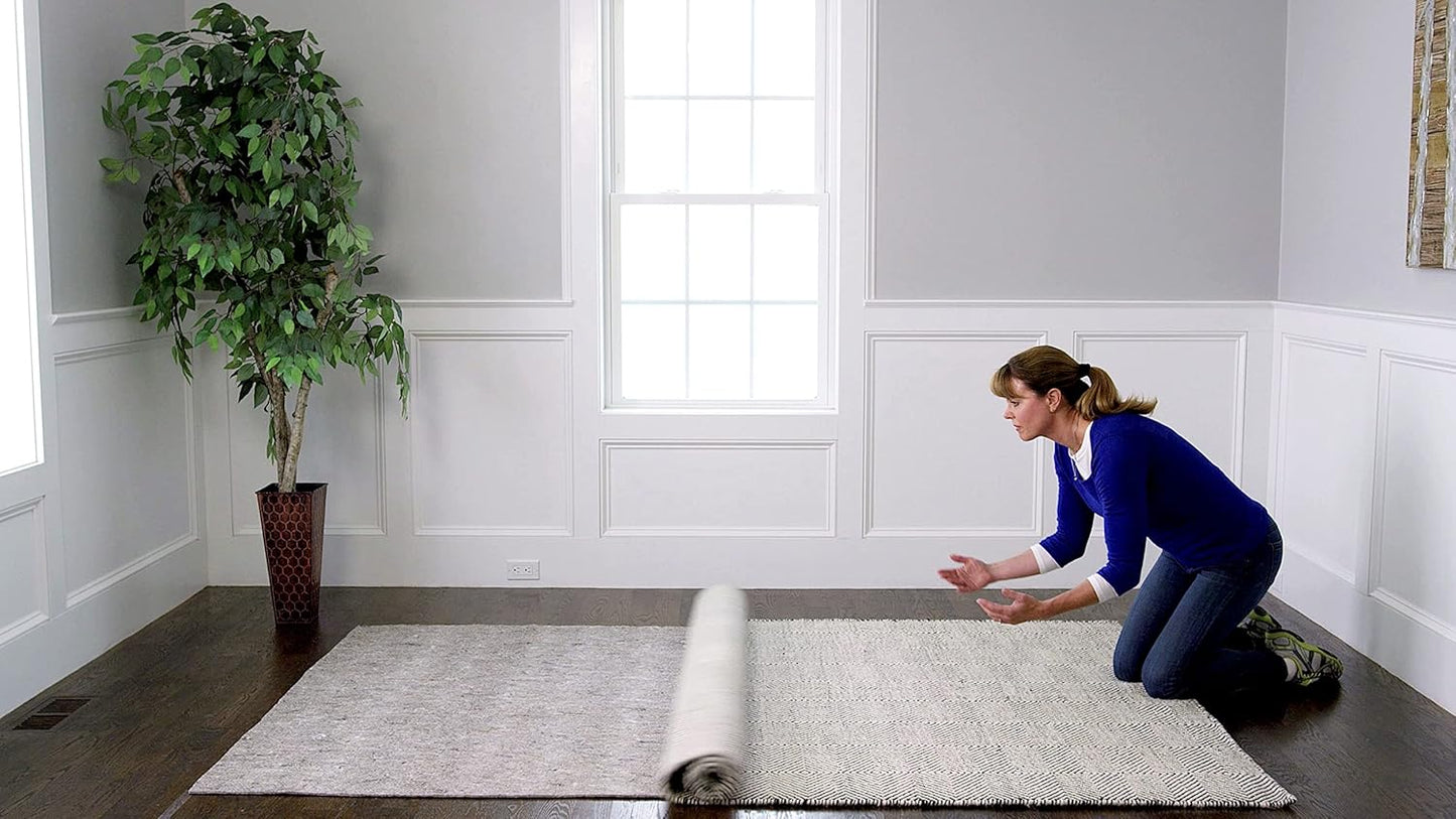 RUGPADUSA - Dual Surface - 6'7" x 9' - 1/8" Thick - Felt + Rubber - Non-Slip Backing Rug Pad - Adds Low-Profile Comfort and Protection