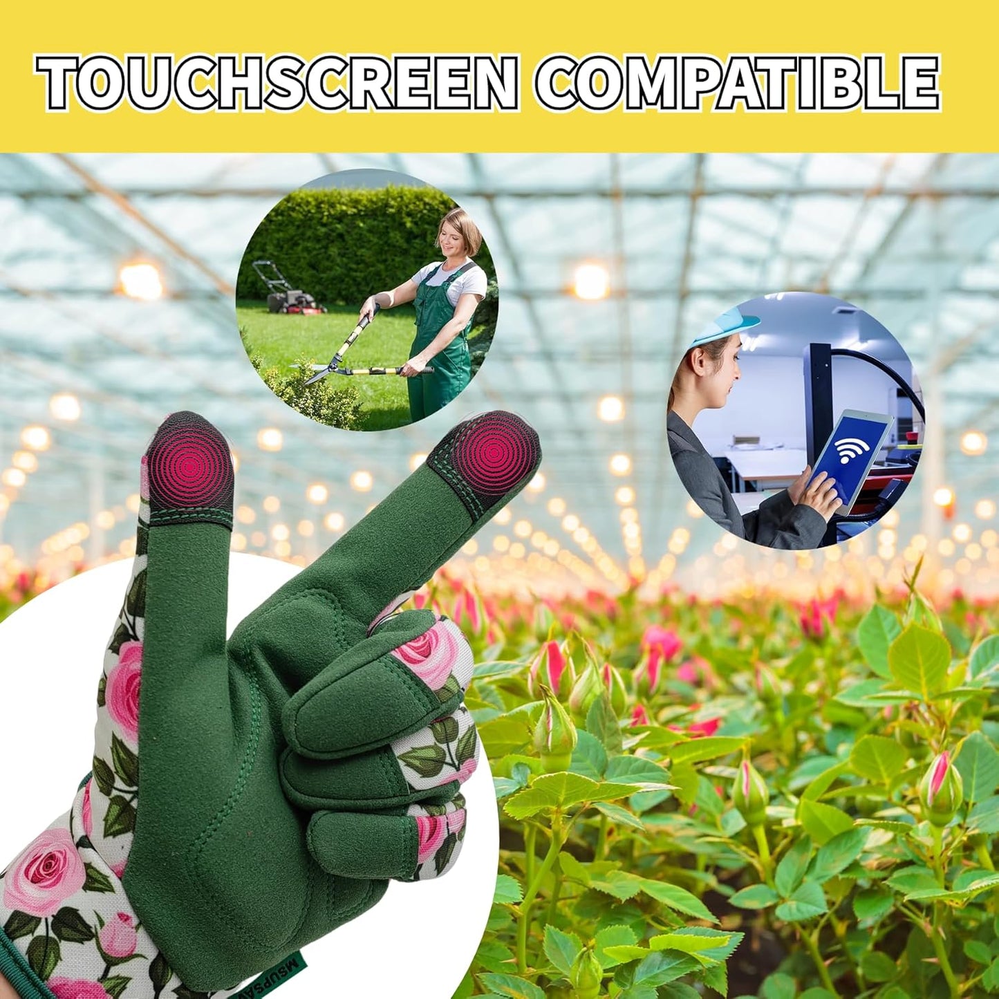 Thorn Proof&Puncture Resistant Gardening Gloves with Grip,Garden Gloves for Women, Leather Work Gloves,Gifts