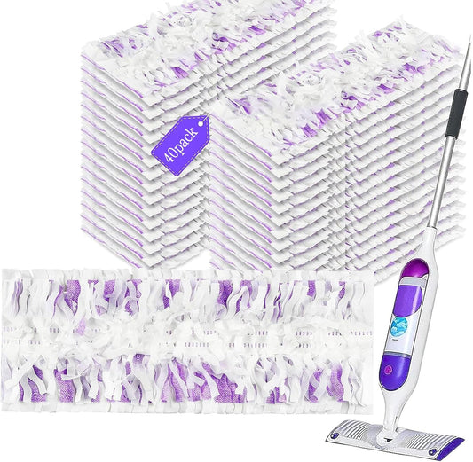 40 Pack Power Mop Pad Refills for Swiffer Power Mop Refills Pads Multi-Surface, Disposable PowerMop Refills Pads Replacement Spray Mopping Kit for Floor Cleaning