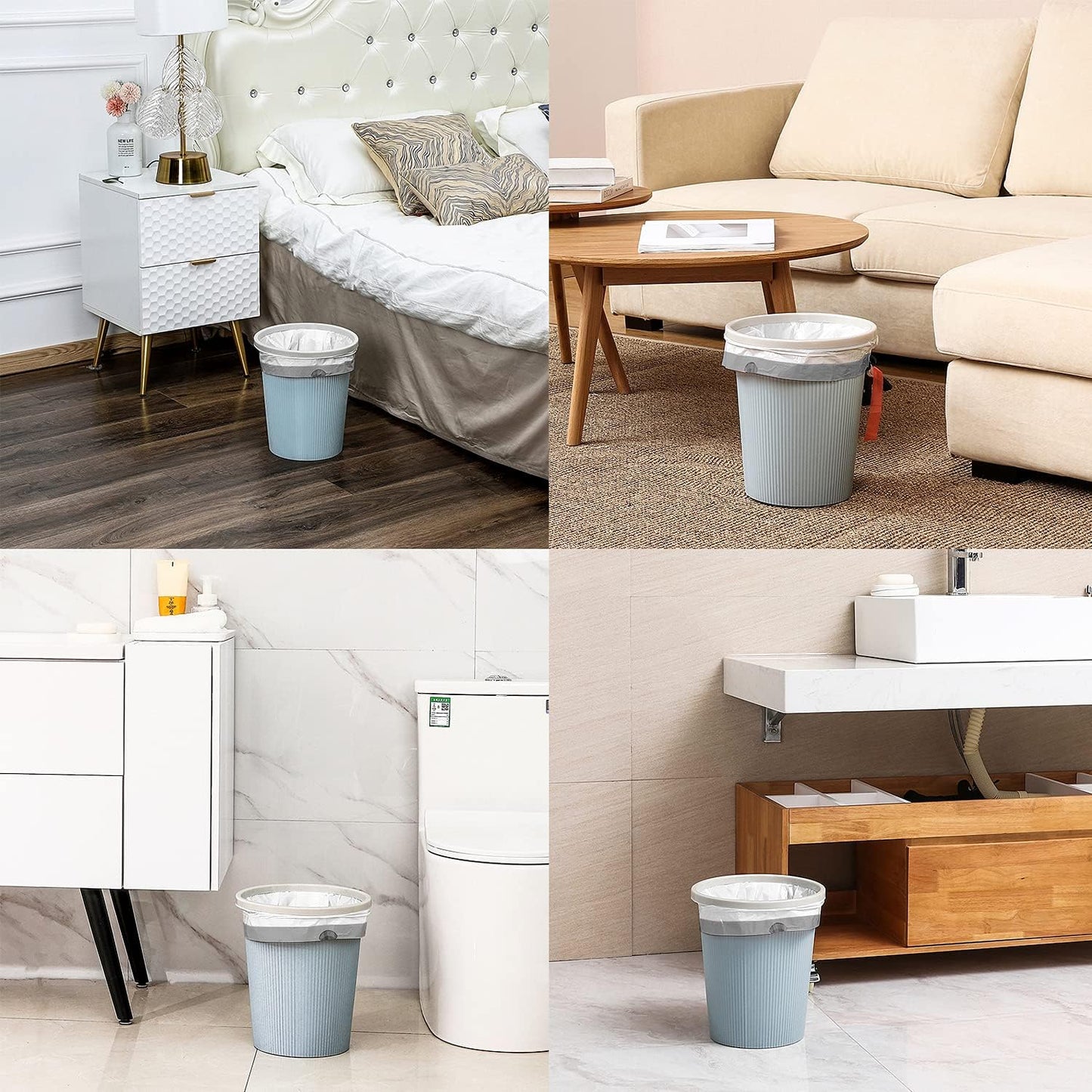 FORID Mini Drawstring Trash bags - 1.2 Gallon White Plastic Garbage Bags 240 Count Small Can Liners for Bathroom Bedroom Office Home 5 Liter (1-2 Gal) - Durable & Thick Trash Bag