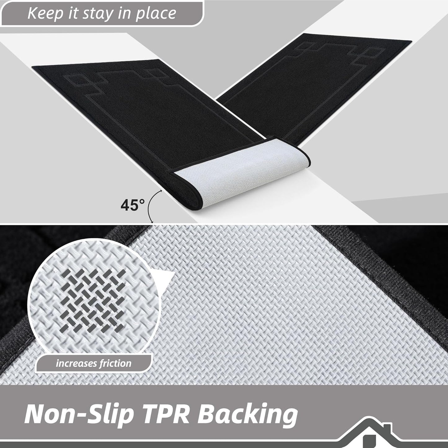 BEQHAUSE Door Mat 24" x 36", Non-Slip Door Mats Indoor Entryway Rugs Washable Low-Profile Absorbent and Stain Resist Floor Mats, Dog Door Mat for Front Back Door, Muddy Wet Shoes & Paws, Black