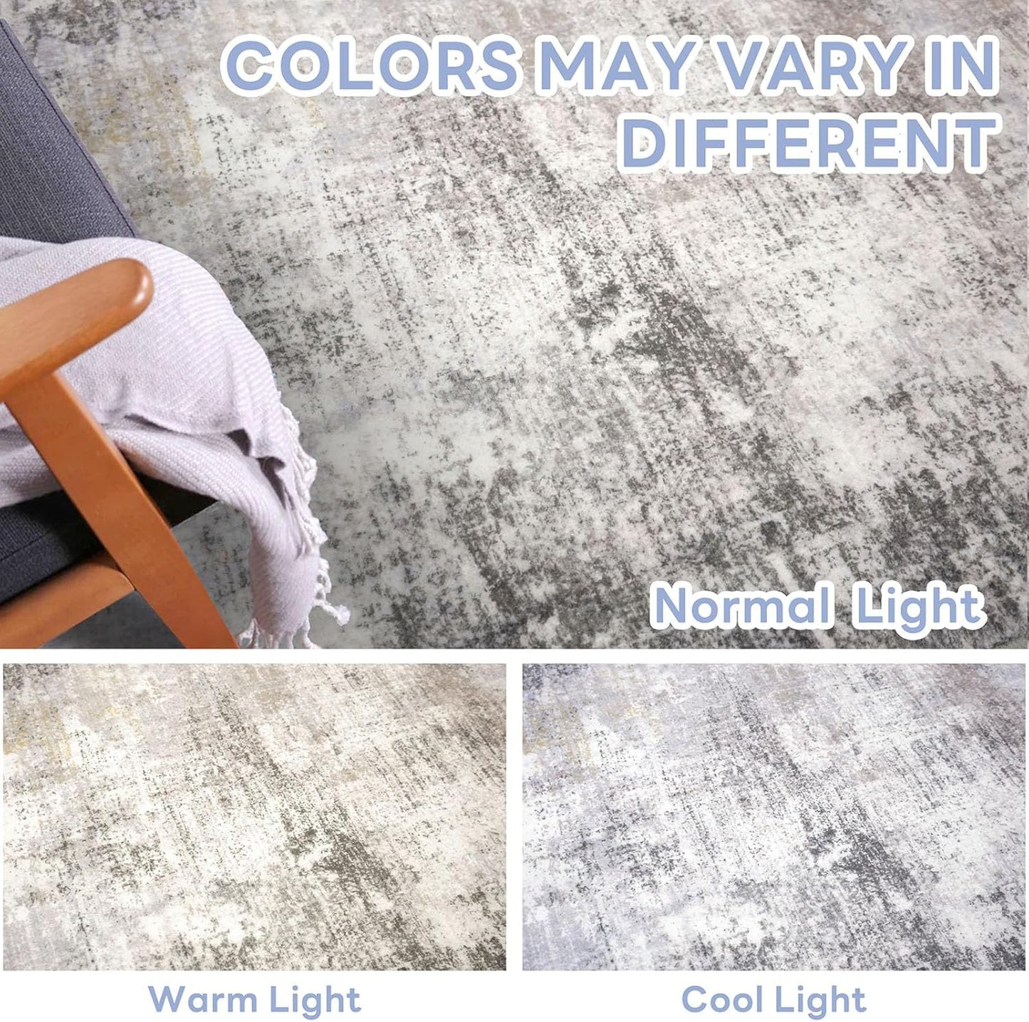 IOHOUZE Abstract Runner Rug 3x10 Ft Washable Runners for Hallways, Non Slip Kitchen Runner Printed Faux Wool Entryway Runner Indoor, Modern Abstract Floor Carpet for Hall Bedroom, Grey Beige