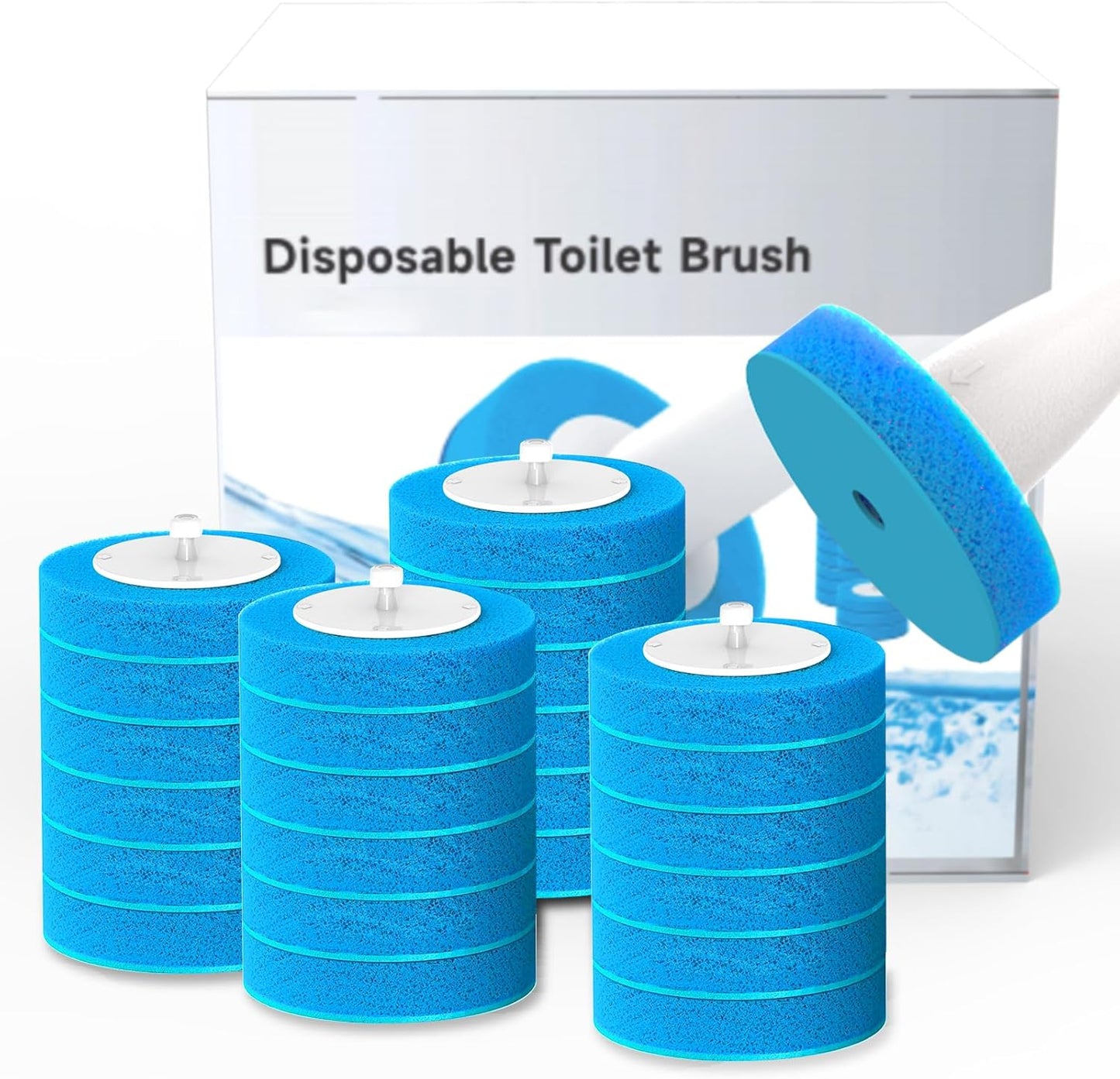 36-Piece Toilet Wand Refills, Disposable Toilet Bowl Cleaner Wand Compatible with Most Toilet Brushes,Disposable Toilet Brush Refill for Bathroom Cleaning