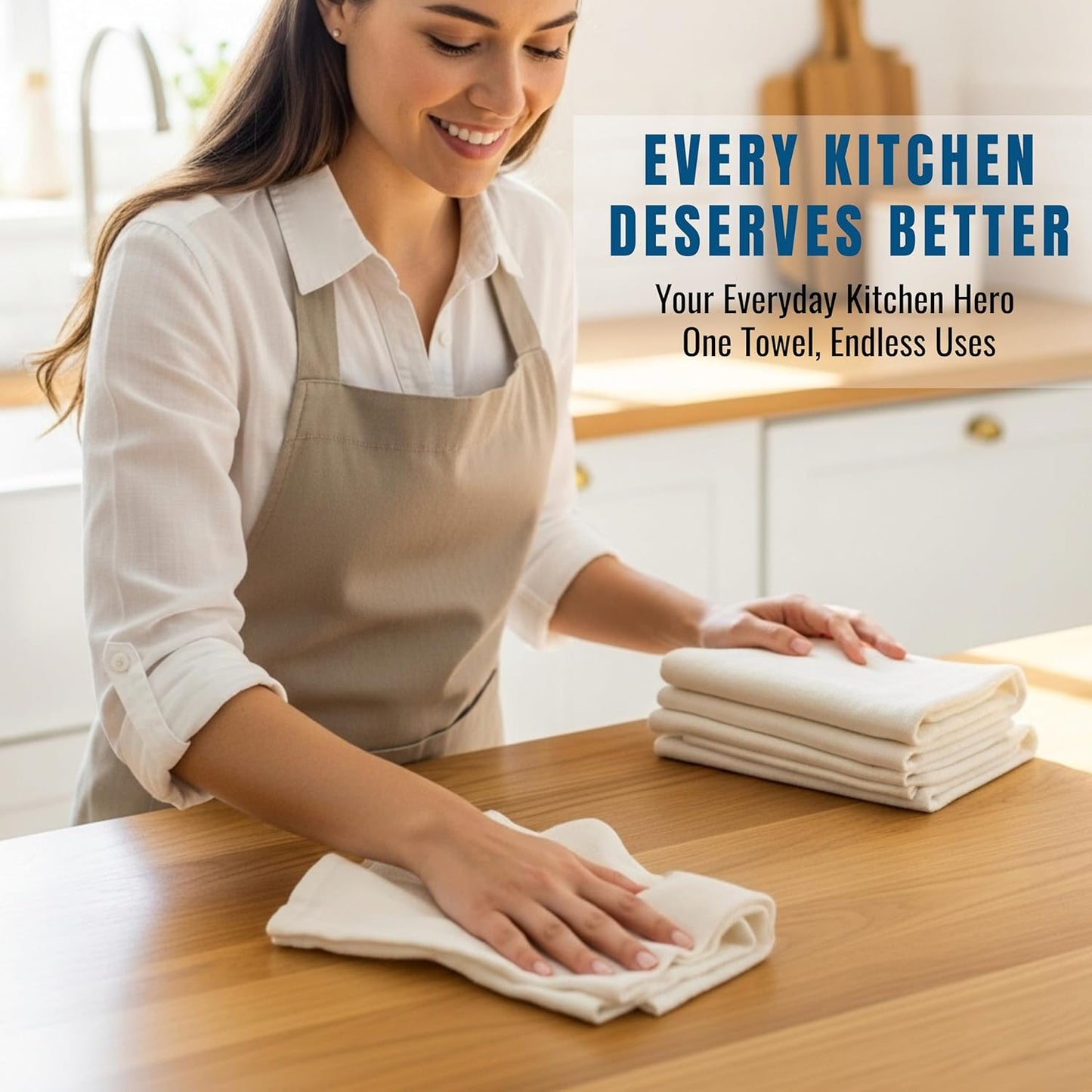 WHITEWRAP Flour Sack Towels| Tea Towel for Crafts| Kitchen Dish Cotton Blank Towel for Embroidery|Baking Bread Proofing Linen Cover| Thick Absorbent Quick Dry| 2 Pack 18"x28" Natural