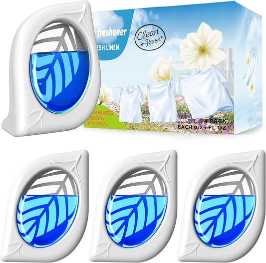 Air Freshener for Home, 4 Pack, Fresh Scent, Odor Eliminator for Small Area Closets Bathroom Pets Strong Odor, Up to 120 Days