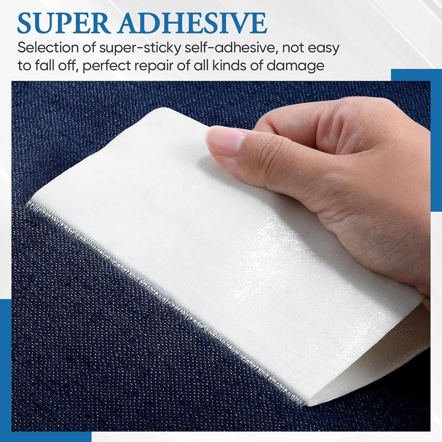 Canvas Patch 5.5 x 8 Inches 6Pcs Self-Adhesive Waterproof Canvas Patch Kit for Repairing Tents,Sofas,Boat Covers,Camping Chair,Awnings,Car Seats.(Dark Blue)