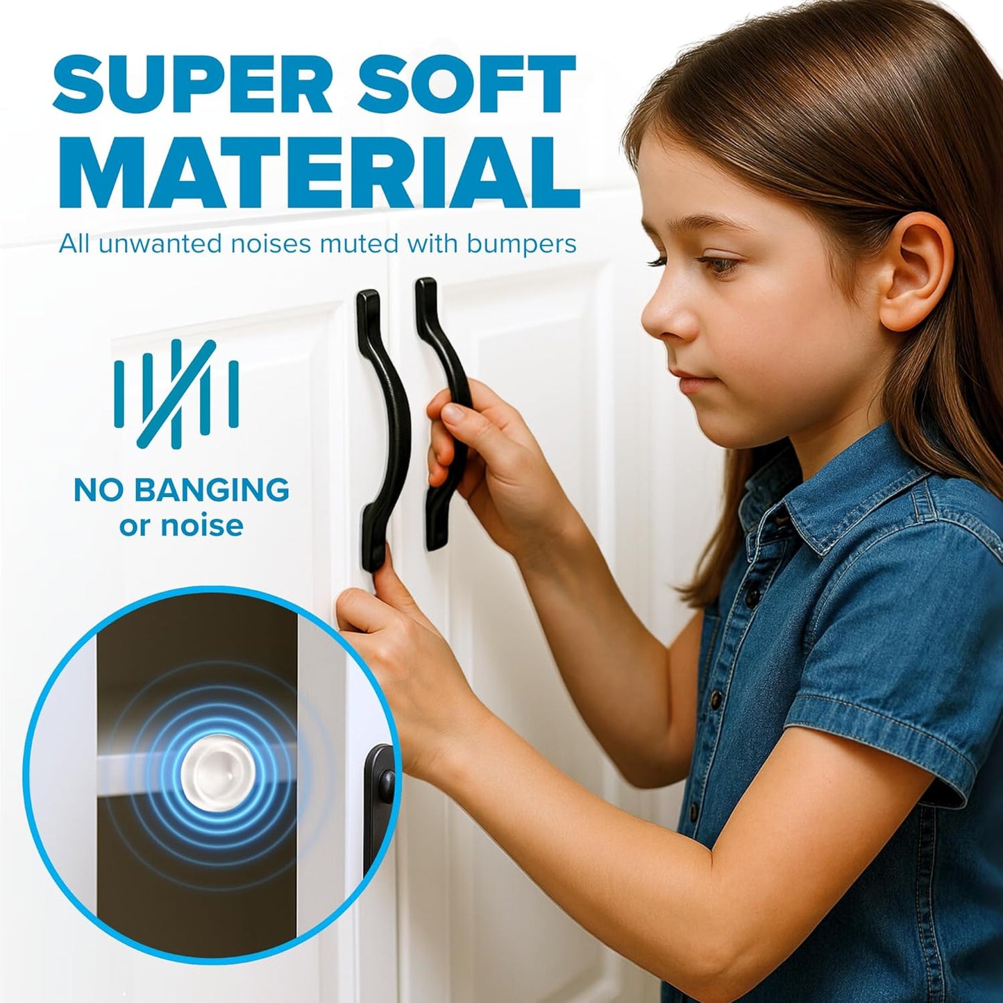 Strongest Home Cabinet Door Bumpers – 200 Pack White Rubber Bumpers Self-Adhesive for Cabinets, Drawers & Furniture – Soft Cabinet Stoppers for Quiet Close & Surface Protection – 0.5" x 0.2"