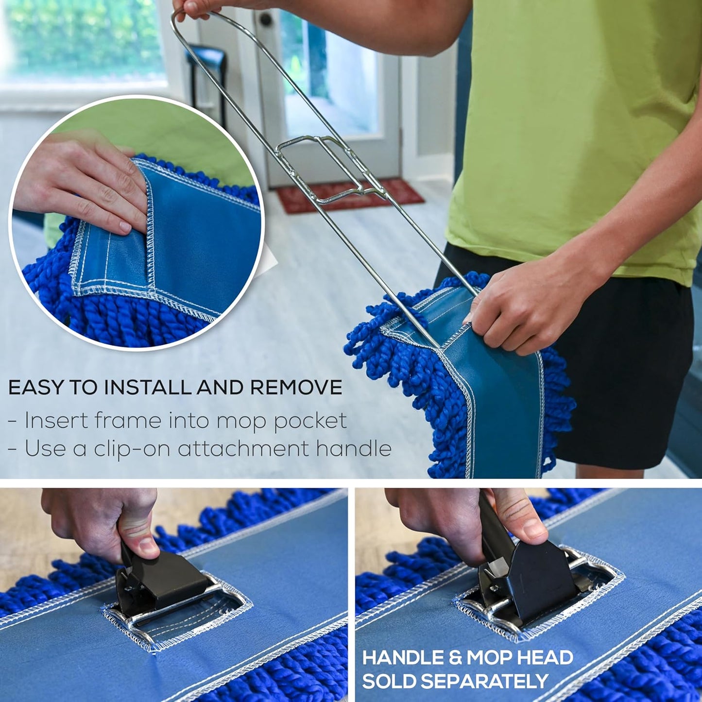 Kleen Handler 24 Inch Commercial Dust Mop Frame (3 Pack)