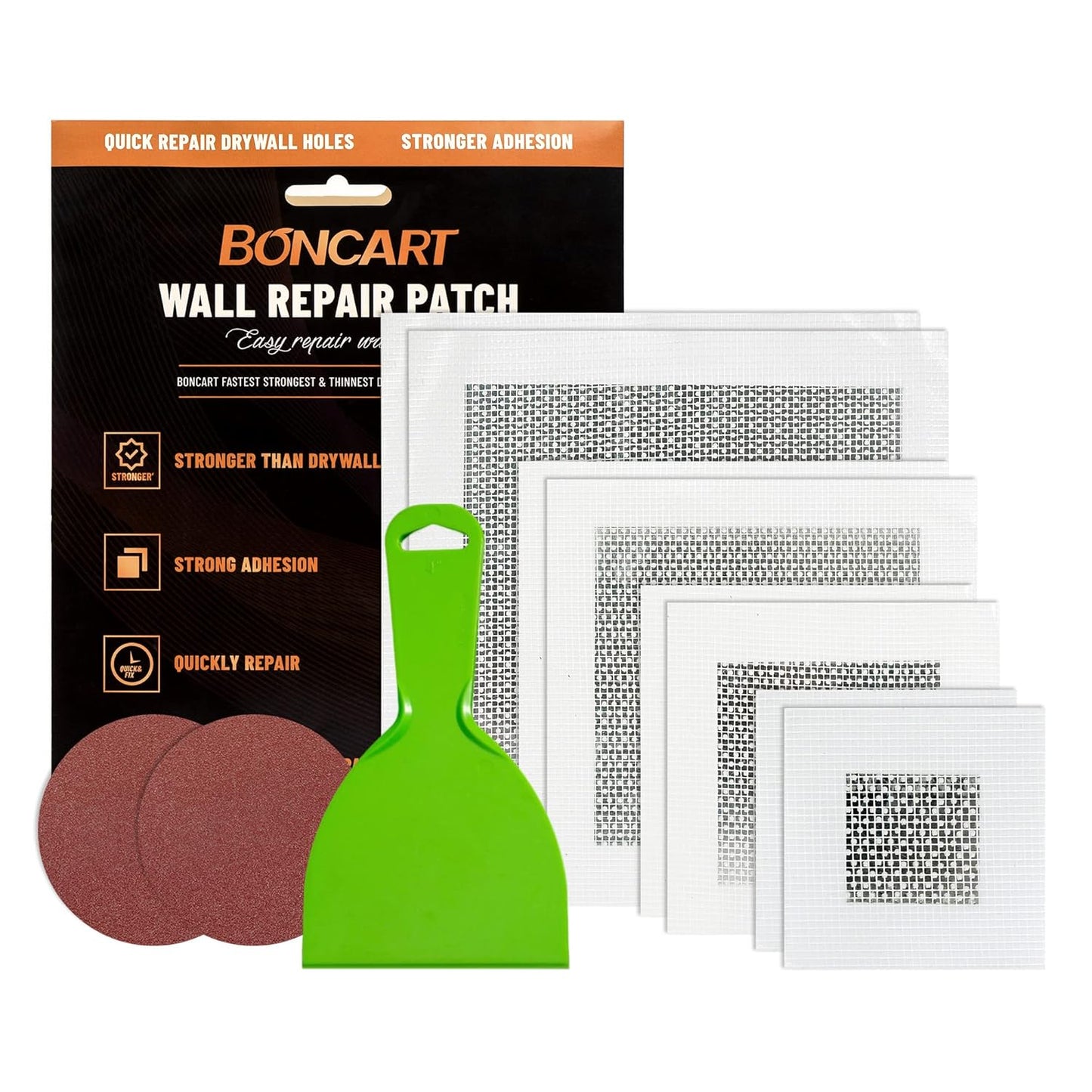 Drywall Repair Kit,Drywall Patch Repair Kit,2/4/6/8inch Self Adhesive Repair Patch,Quick Repair Drywall Large Holes