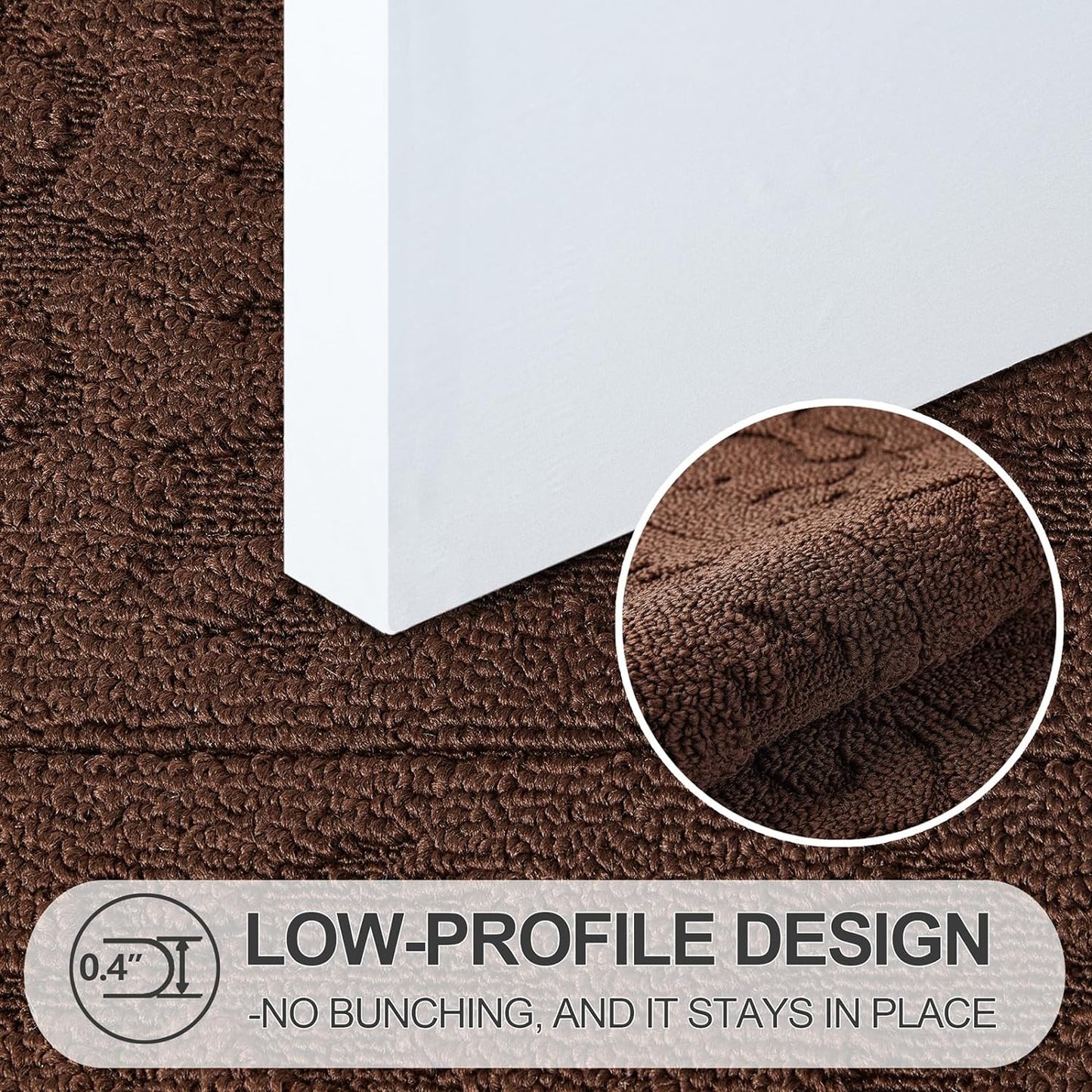 FONEYI Indoor Door Mat 36" x 59", Dirt Trapper Door Mats Non-Slip Entryway Rugs Washable, Absorbent Resist Dirt Welcome Mat, Low Profile Inside Floor Mats for Front Back Door and Entryway, Coffee