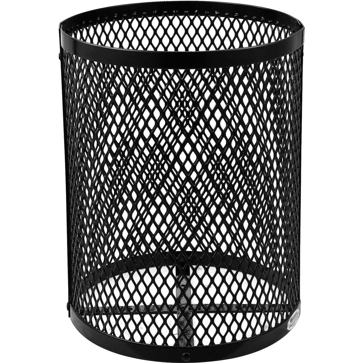 Global Industrial 36 Gallon Outdoor Steel Trash Can with Dome Lid, Plastic Liner and Anchor Kit Included, 23-1/2" Diameter x 40" H, Powder Coat Finish, Unassembled, Black