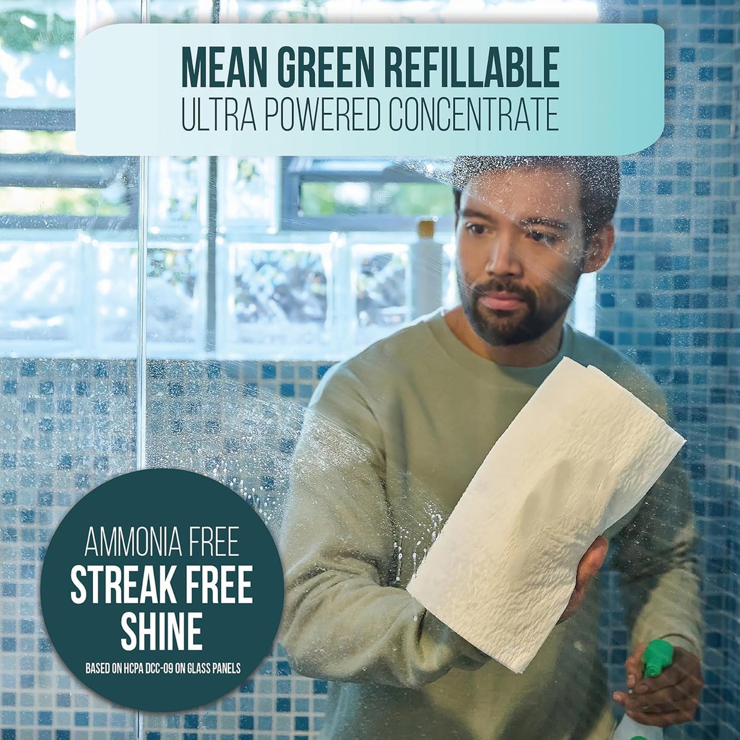 Mean Green Refillable Ultra Powered CONCENTRATE Glass Cleaner, Fresh, 14.3 Ounce 2-Pack