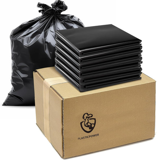 ToughBag 55-60 Gallon Heavy Duty Trash Bags - Contractor Grade, 3 Mil, 40 * 58, Tear Resistant, Gusseted Design for Industrial & Yard Waste(100 packs)