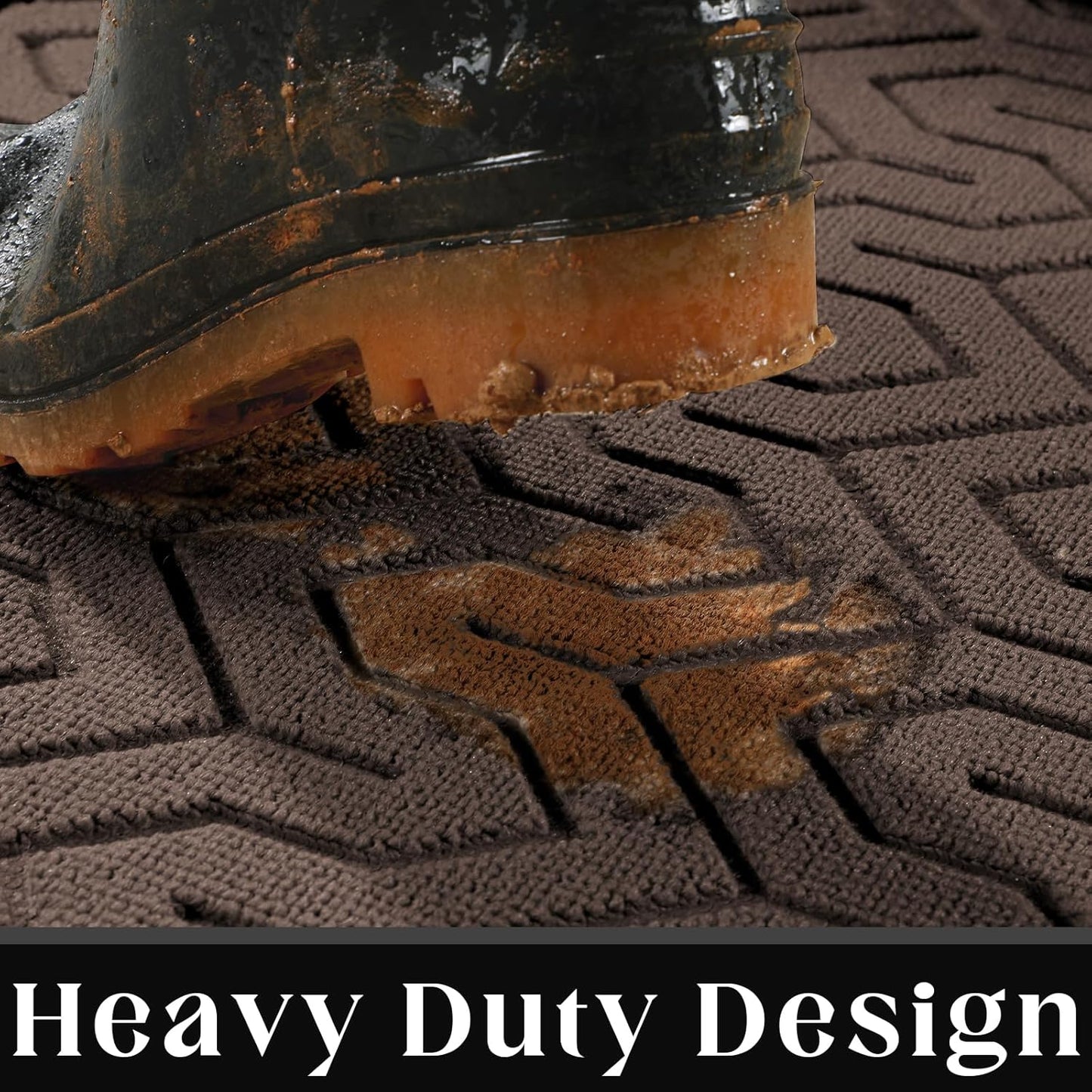 Yimobra Large Door Mat Outside Entrance 47x24, Waterproof Heavy Duty Outdoor Mats for Front Door, Non Slip Rubber Entry Mat for Garage Patio, Easy Clean, Brown