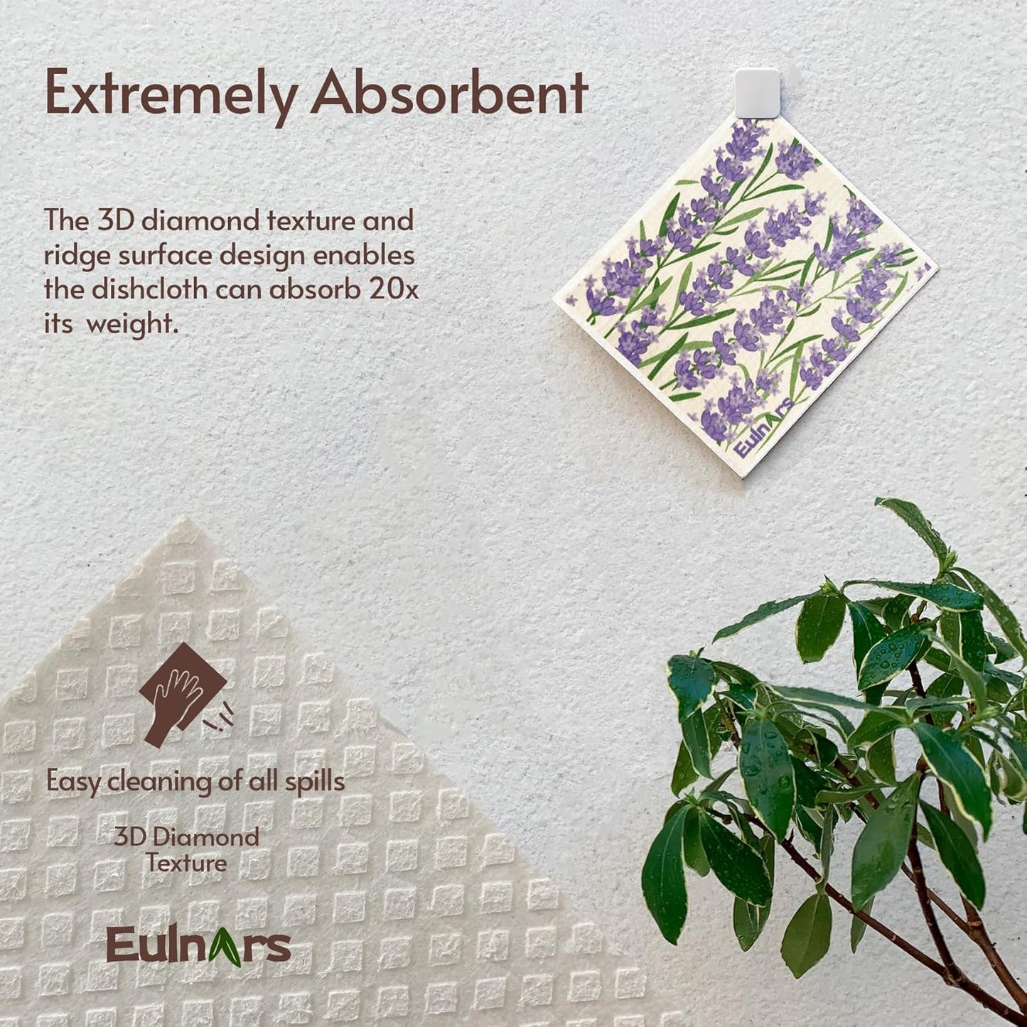 Swedish Dishcloths for Kitchen, 8 Pack Flower Reusable Paper Towels Washable, Non-Scratch Swedish Kitchen Towels, Super Absorbent Cellulose Dish Cloths, Eco Friendly Gifts