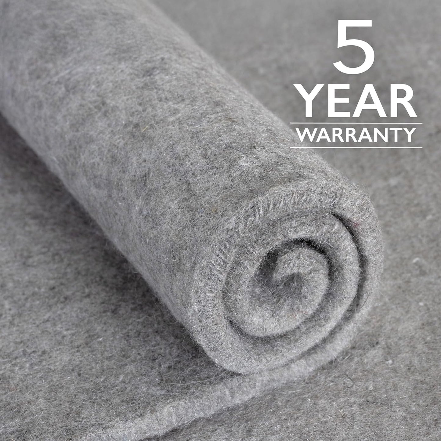 RUGPADUSA - Eco-Plush - 6'x8' - 1/2" Thick - 100% Felt - Luxurious Cushioned Rug Pad - Available in 3 Thicknesses, Many Custom Sizes