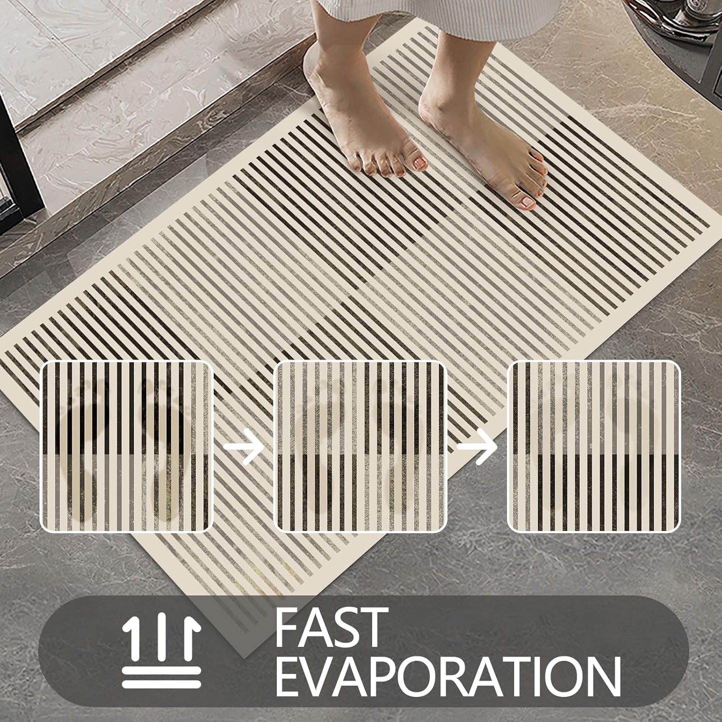 Ultra Thin Door Mat Indoor Entrance, 1/10 in Thin Door Mats for Inside Entry, Non-Slip Rubber Backing Washable Doormat, Fade Resistant, Absorbent, Low Profile Dirt Trapper, 30"X17"