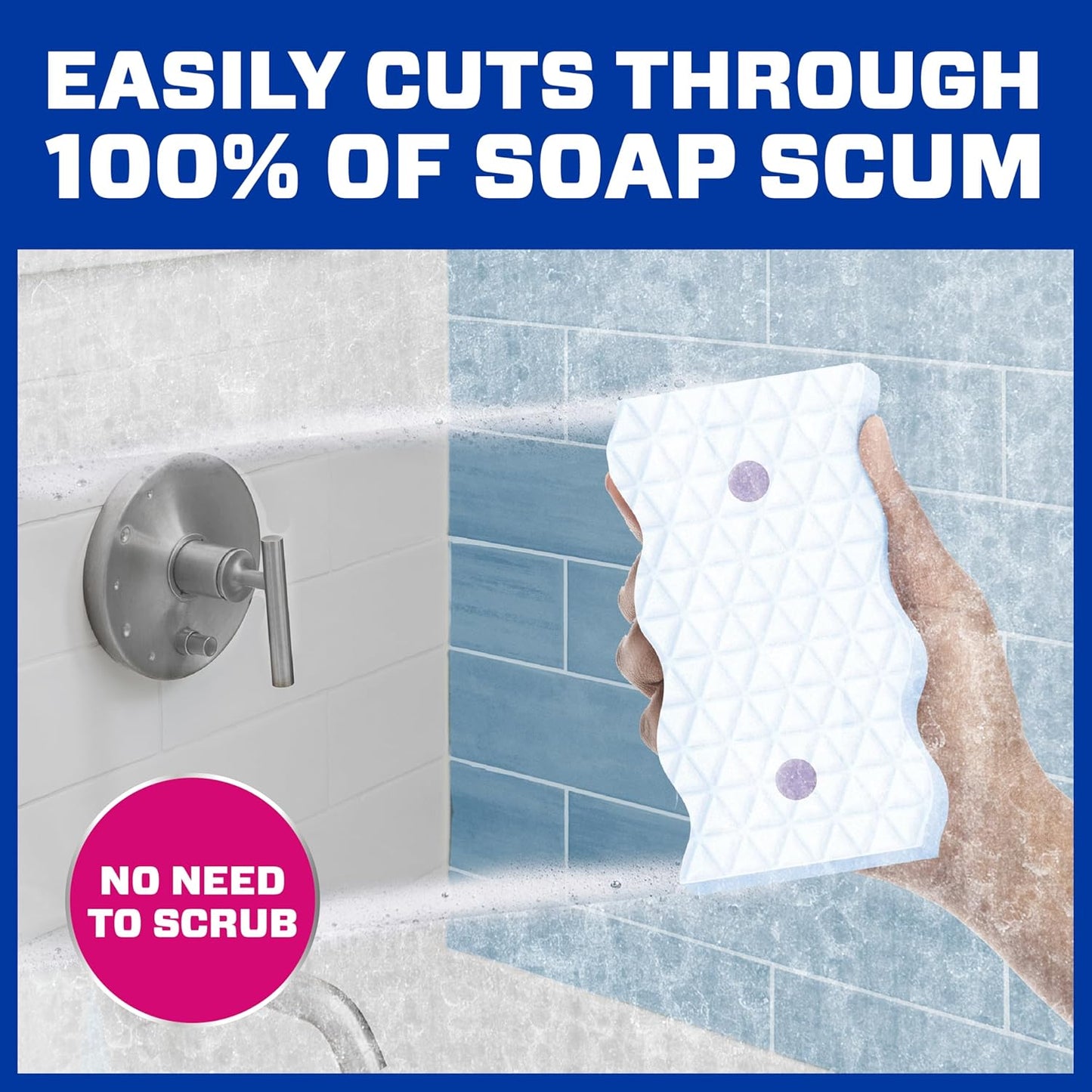 Mr. Clean Magic Eraser Sponge, Bathroom Cleaner, Shower Cleaner, Tub Cleaner, Soap Scum Remover, Bathroom Cleaning Supplies, Dawn Cleaning Power with Febreze Lavender Scent, Ultra Bath, 5ct