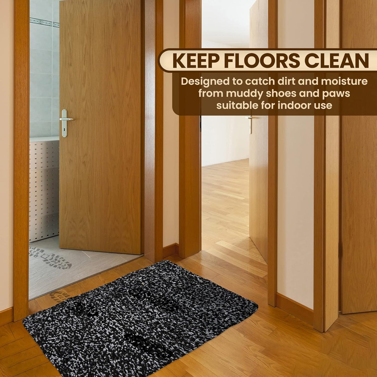 Premium Microfiber Indoor Door Mat – 36"x60" Washable Entry Mat, Non-Slip, Waterproof Backing, Super Absorbent, Low Profile Entryway Doormat for Indoor Entrance