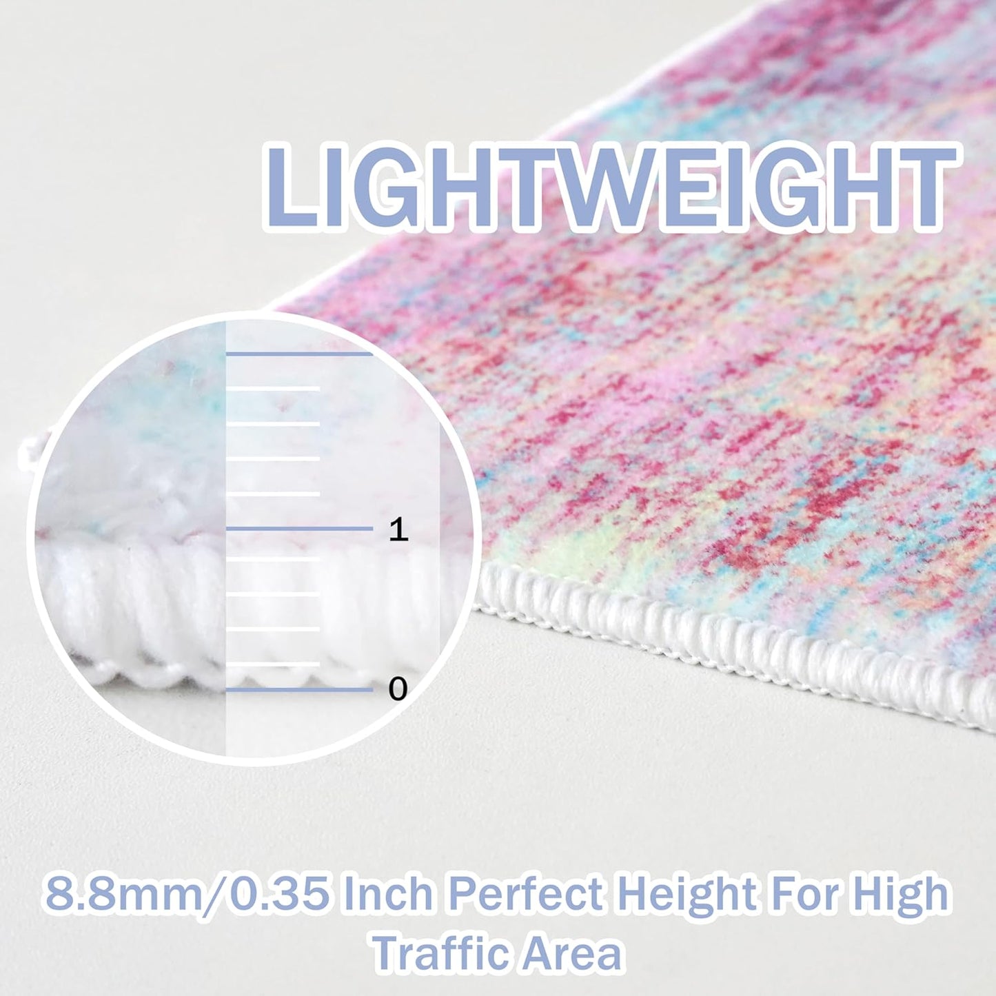 IOHOUZE Abstract Runner Rug 2x10 Ft Washable Runners for Hallways, Non Slip Kitchen Runner Printed Faux Wool Entryway Runner Indoor, Modern Abstract Floor Carpet for Hall Kitchen, Pink Teal