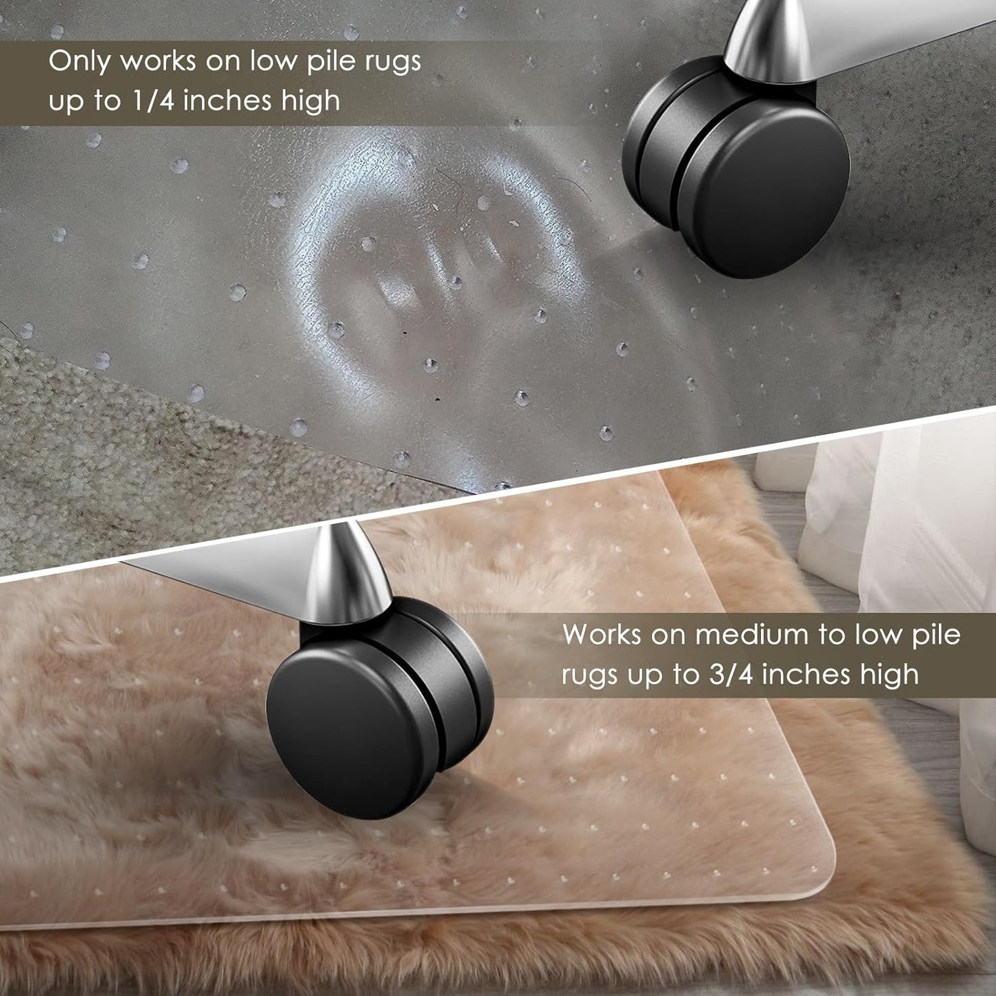 Azadx Heavy Duty Office Chair Mat for Carpet 32" x 55" Hard Material Chair Mat for Carpeted Floor Slip Resistant Carpet Protector for Home Office Easy Glide Desk Floor Mat for Office Chair on Carpets